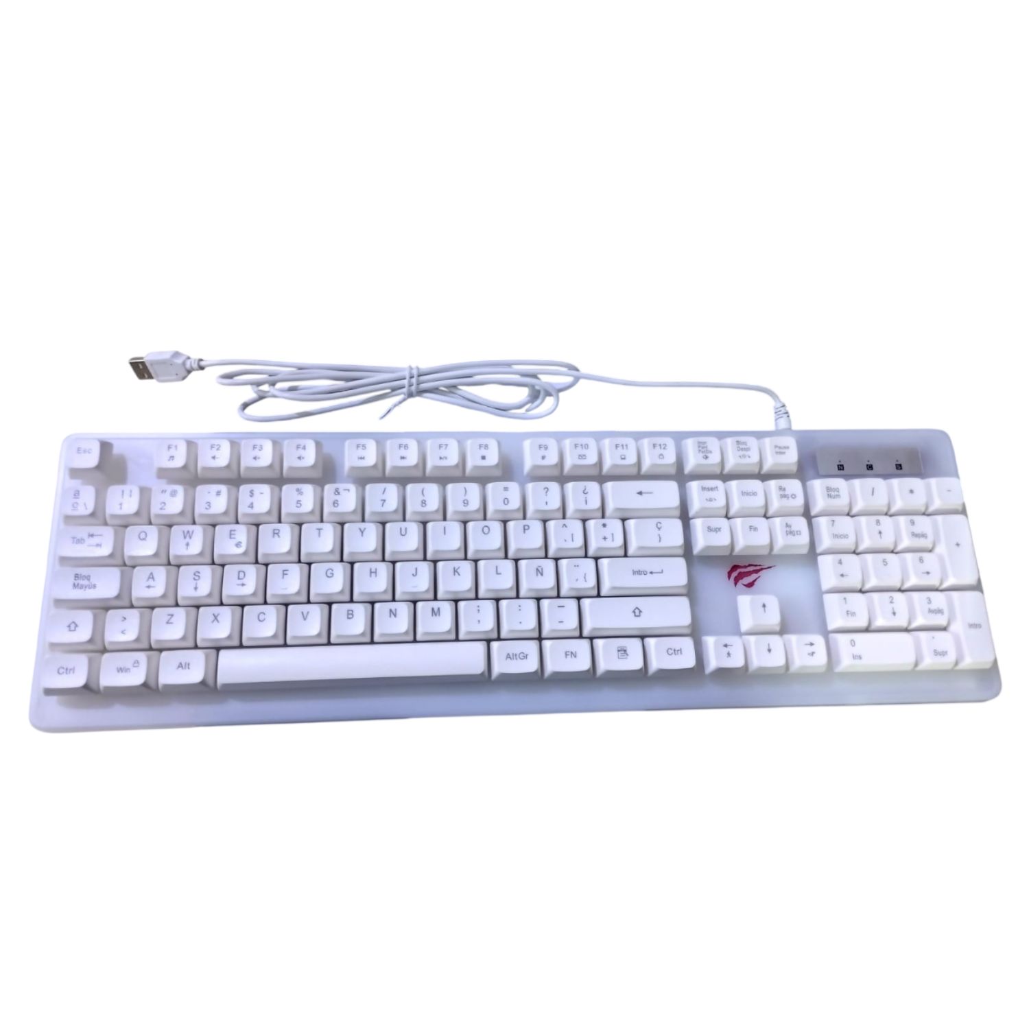 TECLADO WIN/MAC/LINUX HALION KB876L-SP GAMER GAMENOTE BLANCO - 6