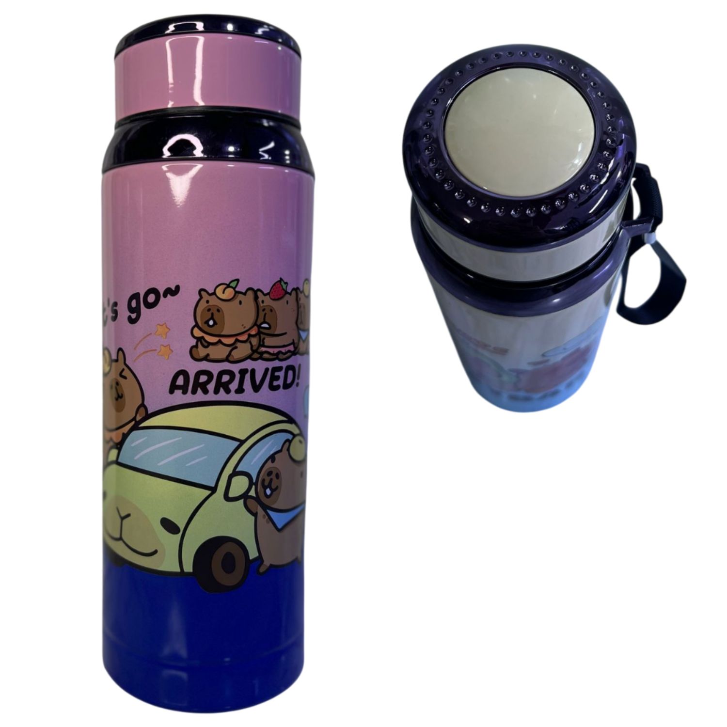 TERMO BOTELLA DE ACERO INOXIDABLE DE 1 LITRO CON COLADOR DISEÑO ALEATORIO - 3