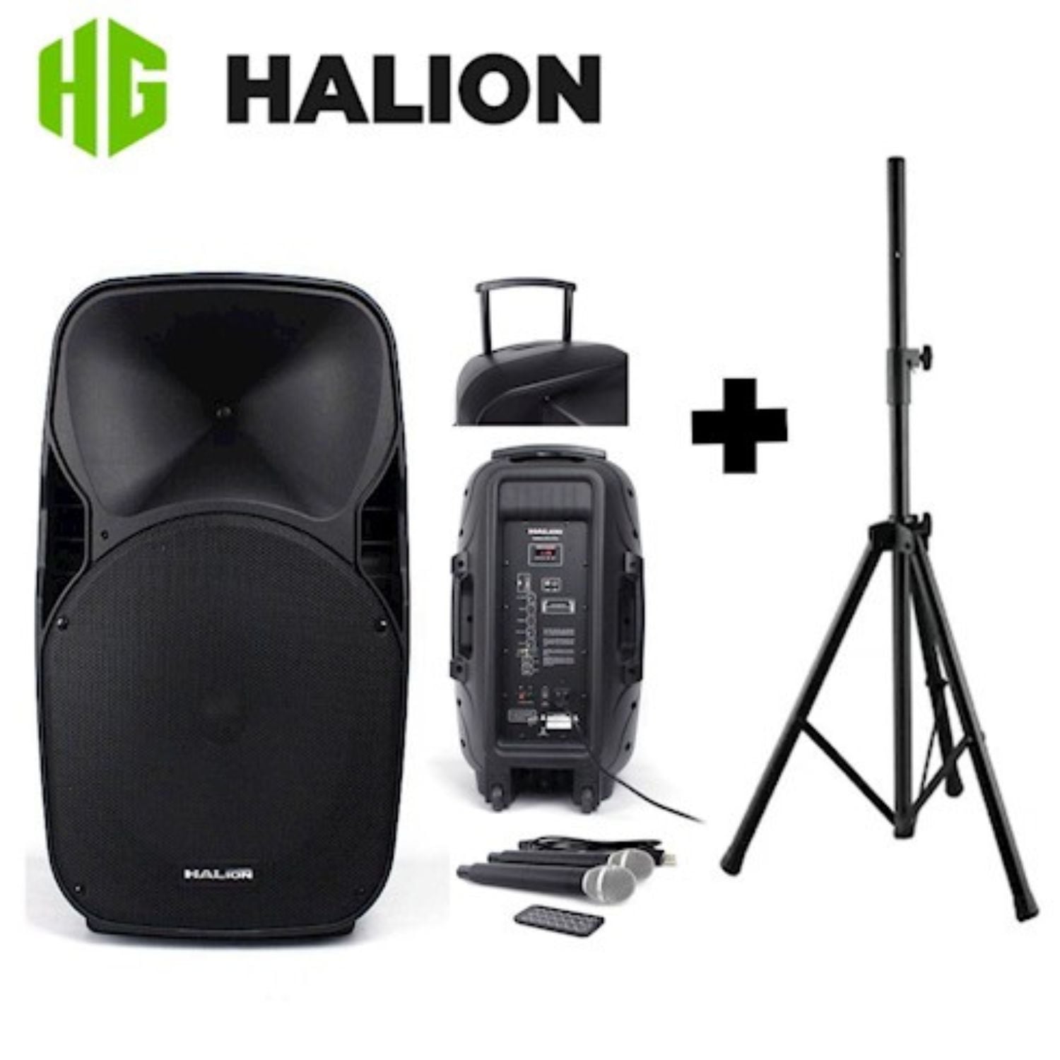PARLANTE ACTIVO HALION PHA15AL BATERÍA RECARGABLE CON SOPORTE SPS502M - 1