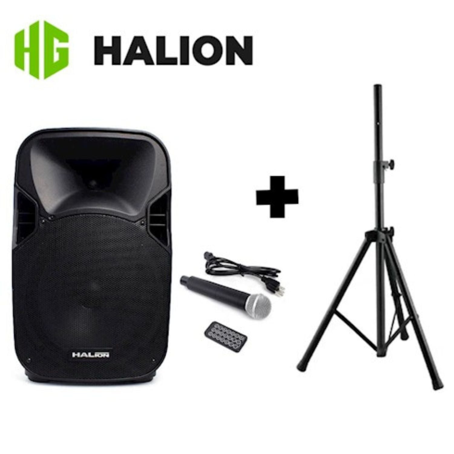 PARLANTE ACTIVO HALION PHA 12AL BATERÍA RECARGABLE 600W USBBLUETOOTH + SOPORTE - 1