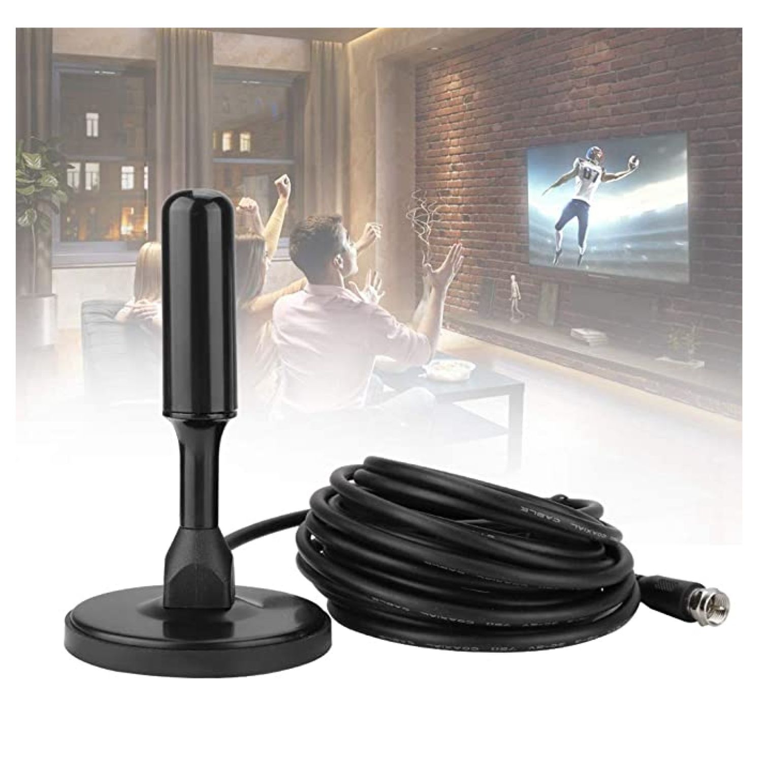 PACK 02 ANTENAS DE TELEVISIÓN HDTV SEÑAL DIGITAL HD CON BASE DE IMÁN - 2