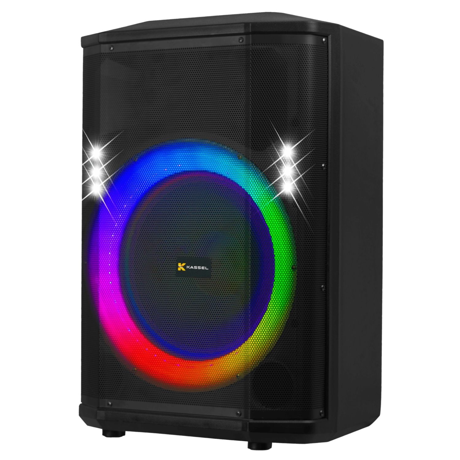 COMBO SOPORTE + PARLANTE KASSEL K1212 BOOFER 12' USB TF BT TWS FM BATERIA 12V -7AH - 2