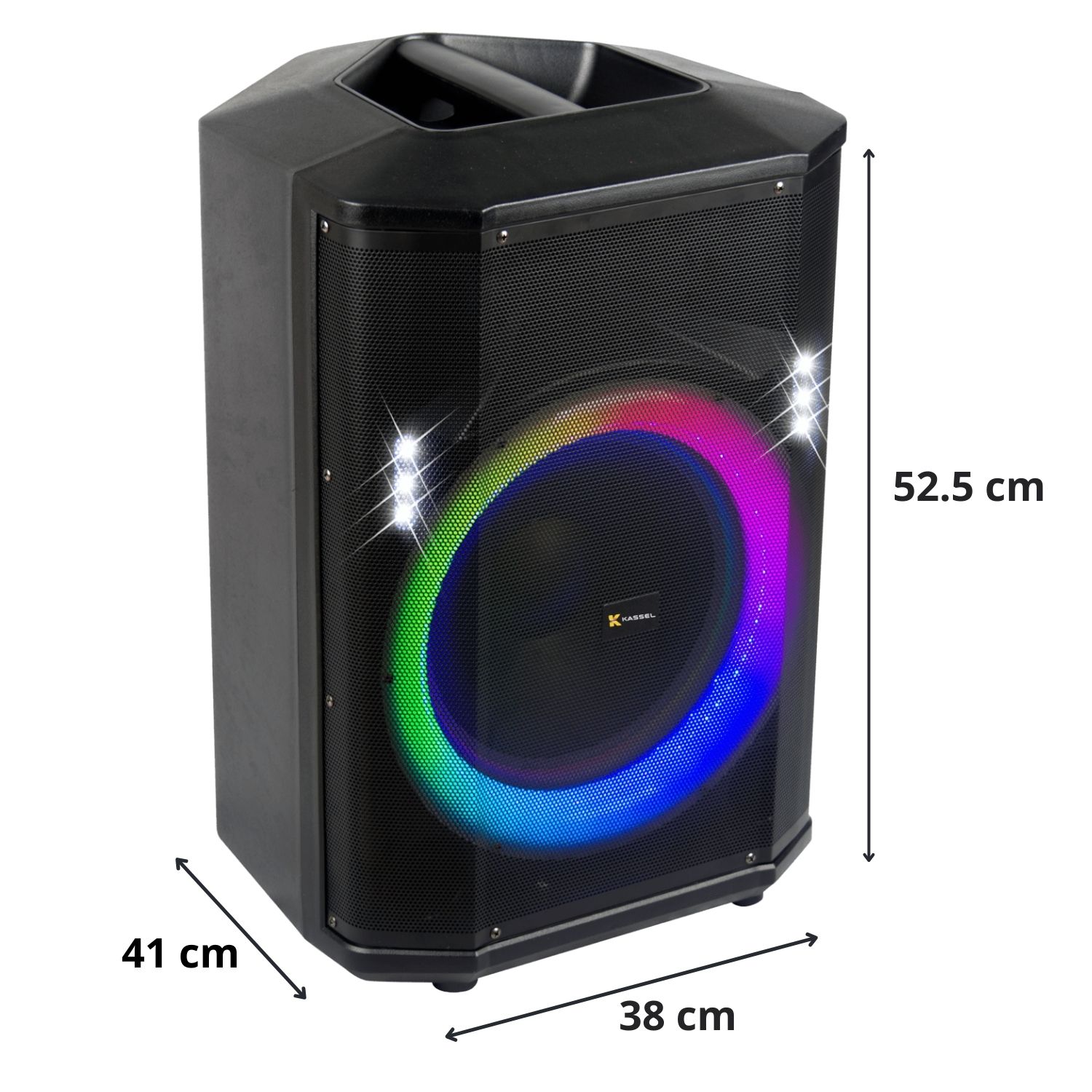 COMBO SOPORTE + PARLANTE KASSEL K1212 BOOFER 12' USB TF BT TWS FM BATERIA 12V -7AH - 6