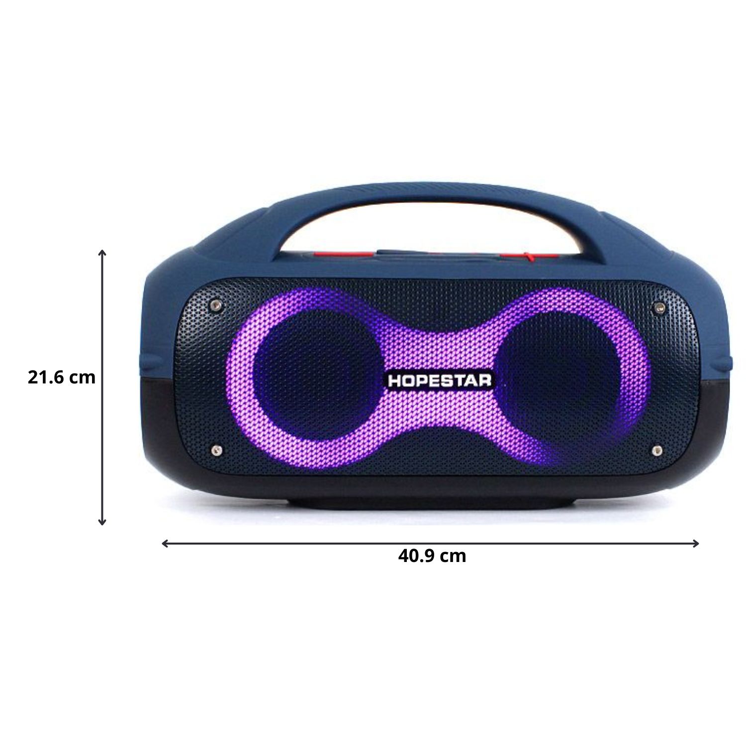 PARLANTE PORTÁTIL HOPESTAR A50 AZUL PROTECCIÓN IPX5 80W LED RAINBOW - 6