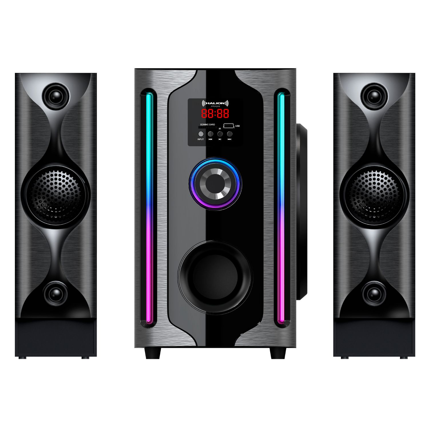 PARLANTE HALION HA-F84 AVENGER 2.1 BLUETOOTH CON SUBWOOFER 8' Y LUCES RGB - 5