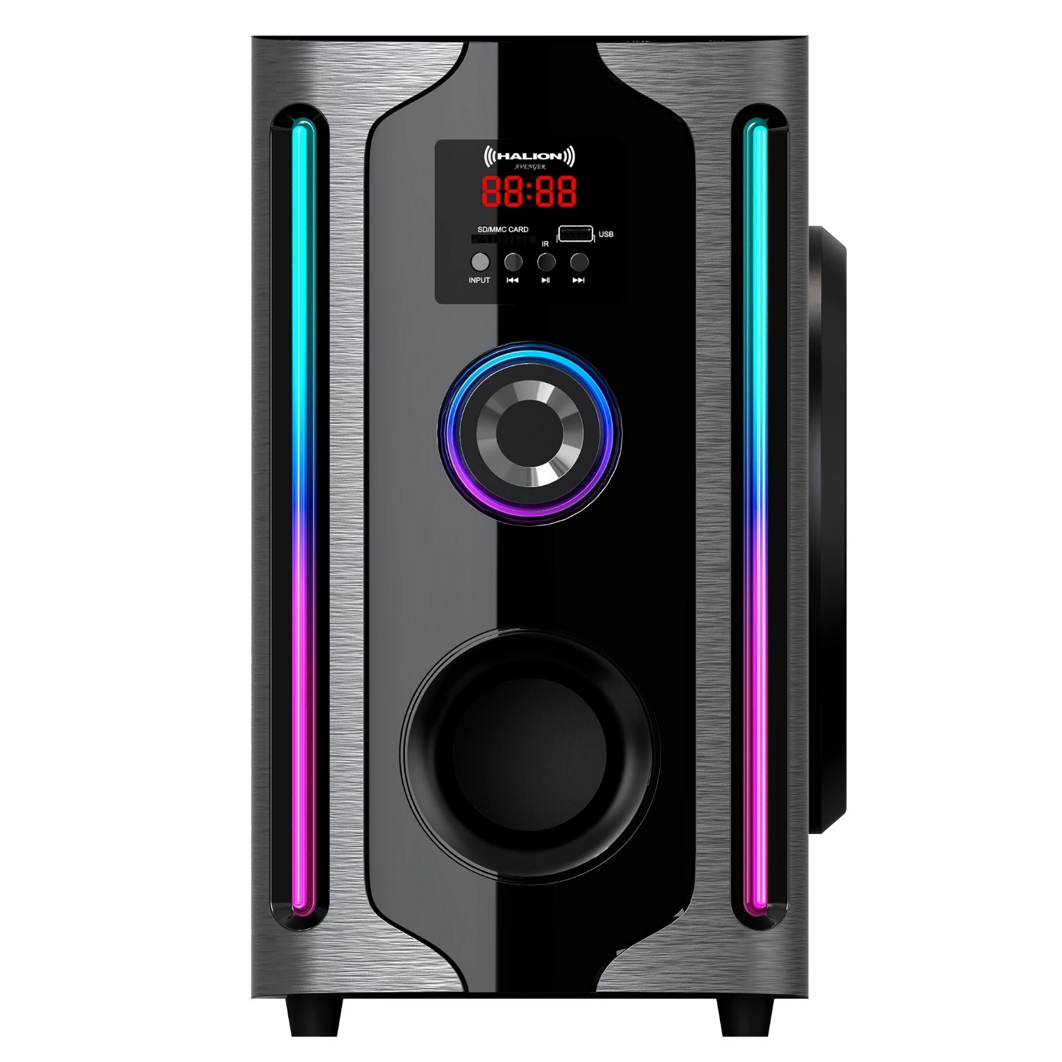 PARLANTE HALION HA-F84 AVENGER 2.1 CON SUBWOOFER 8' LUCES RGB USB SD BT FM - 2