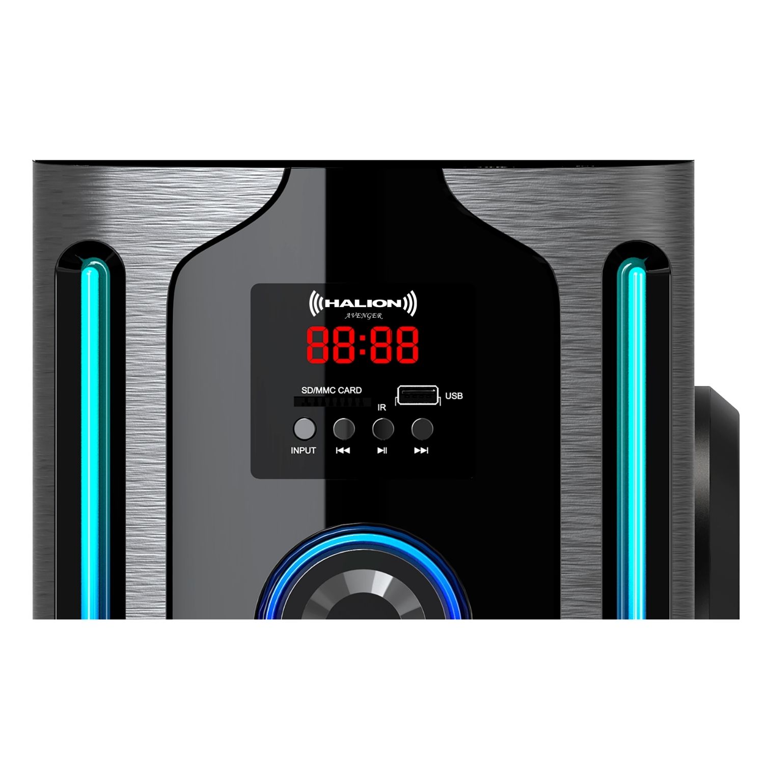 PARLANTE HALION HA-F84 AVENGER 2.1 CON SUBWOOFER 8' LUCES RGB USB SD BT FM - 4