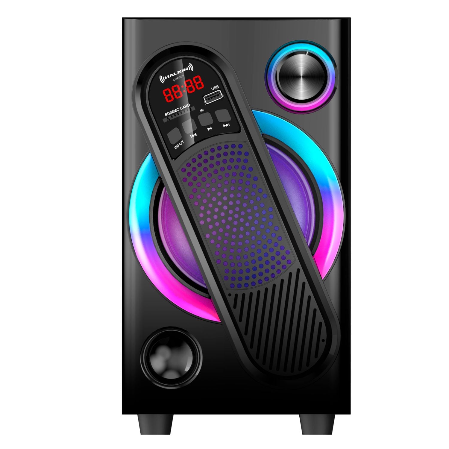 PARLANTE HALION HA-F61 GORDON 2.1 BLUETOOTH CON SUBWOOFER 5.25″ Y LUCES RGB - 2