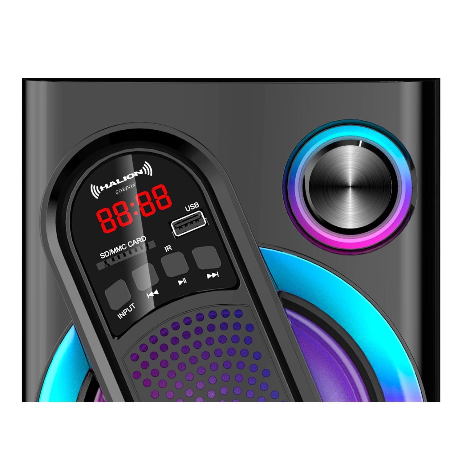 PARLANTE HALION HA-F61 GORDON 2.1 BLUETOOTH CON SUBWOOFER 5.25″ Y LUCES RGB - 4