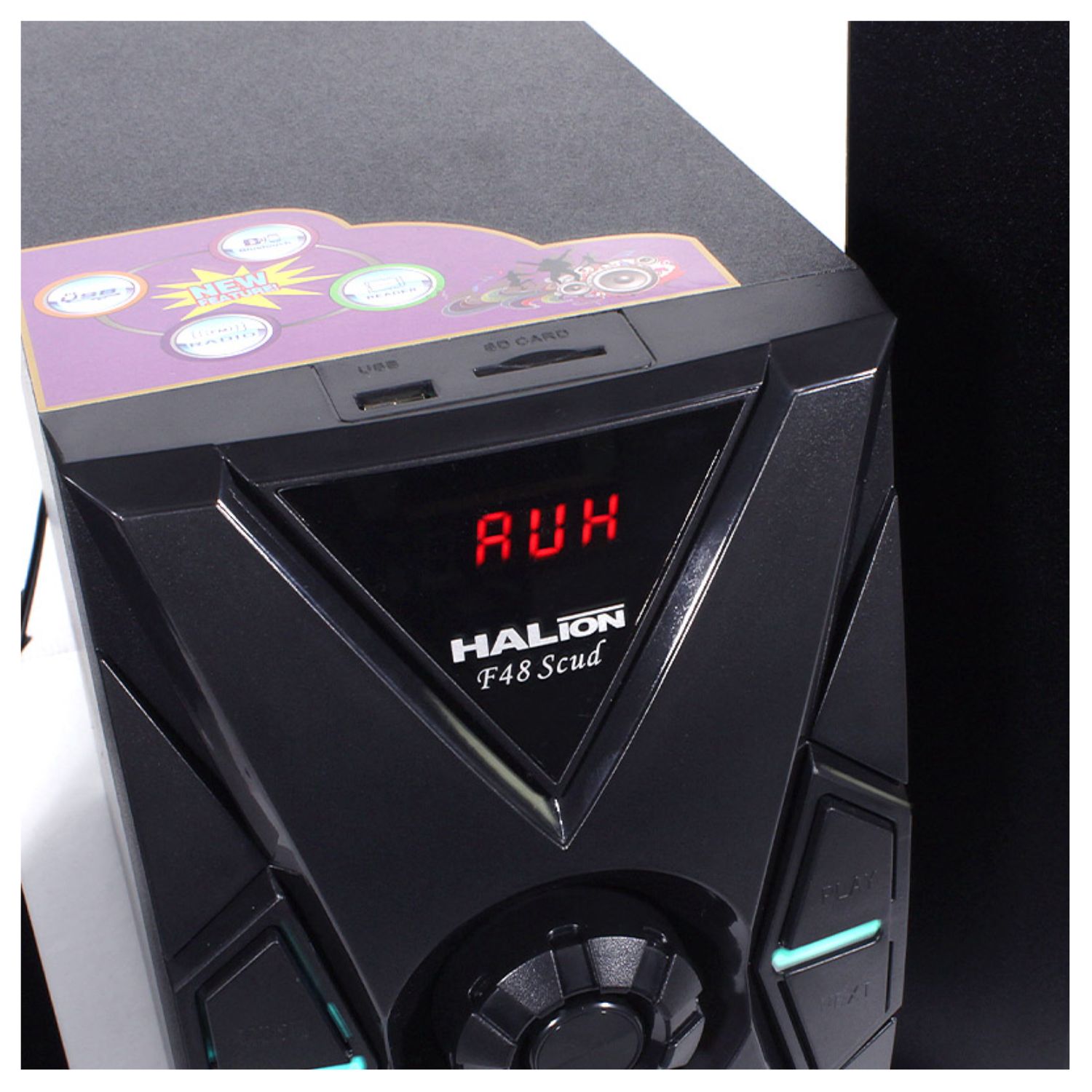 PARLANTE HALION HA-F48 SCUD 2.1 BLUETOOTH CON SUBWOOFER 5.25″ Y LUCES LED - 5