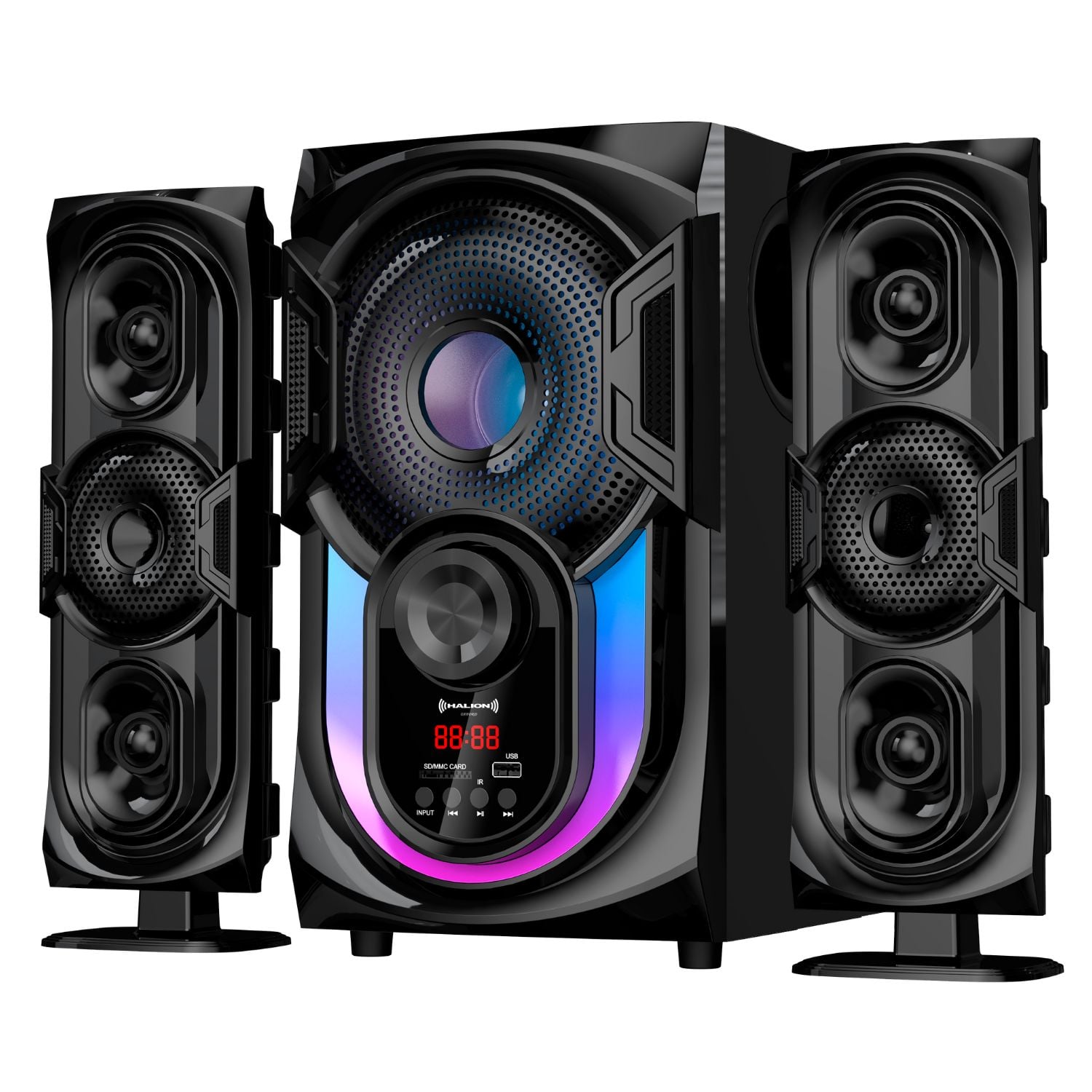 PARLANTE HALION HA-F62 OXFORD 2.1 BLUETOOTH CON SUBWOOFER 6,5″ Y LUCES RGB - 4