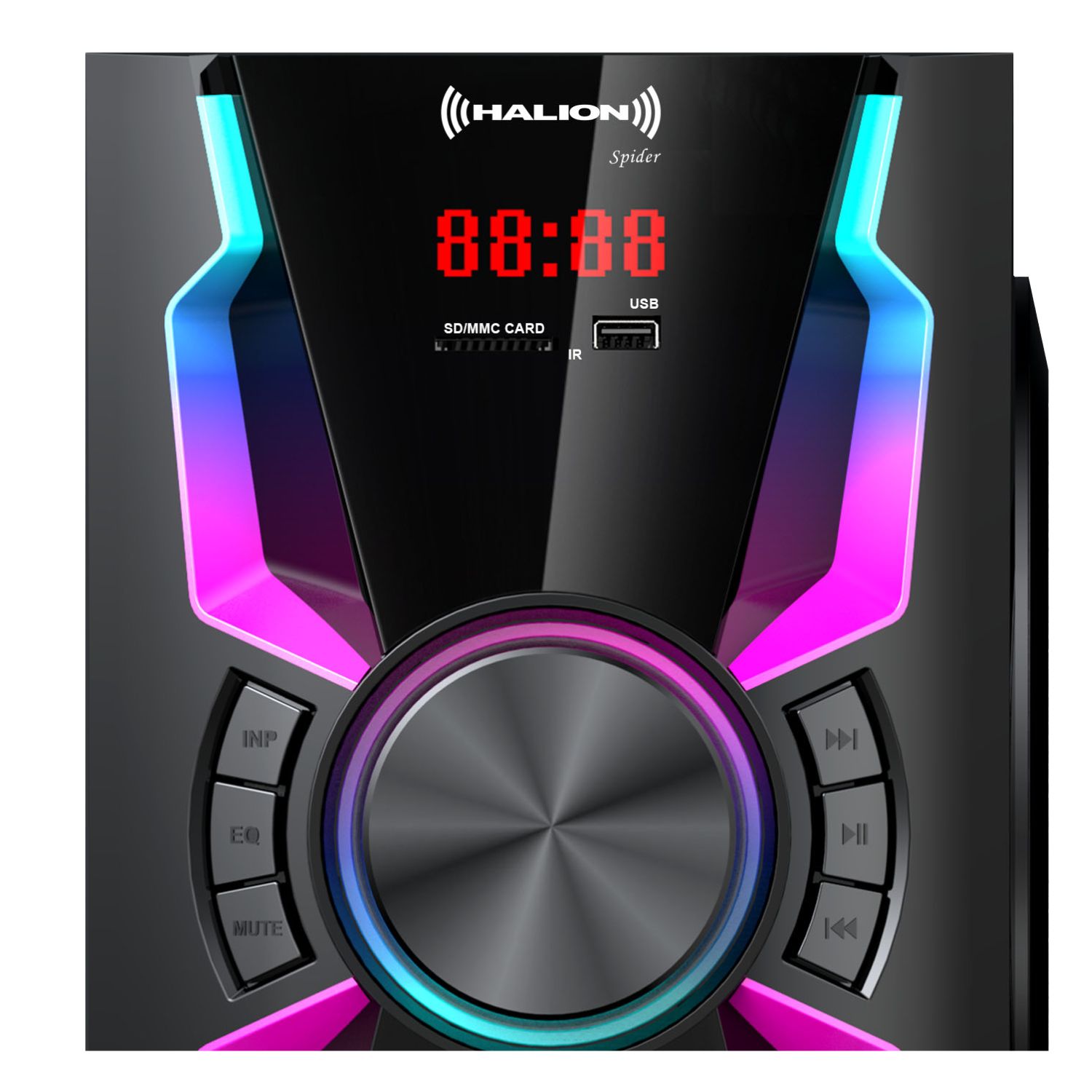 PARLANTE HALION HA-F55 SPIDER 2.1 BLUETOOTH CON SUBWOOFER 6,5″ Y LUCES LED - 4