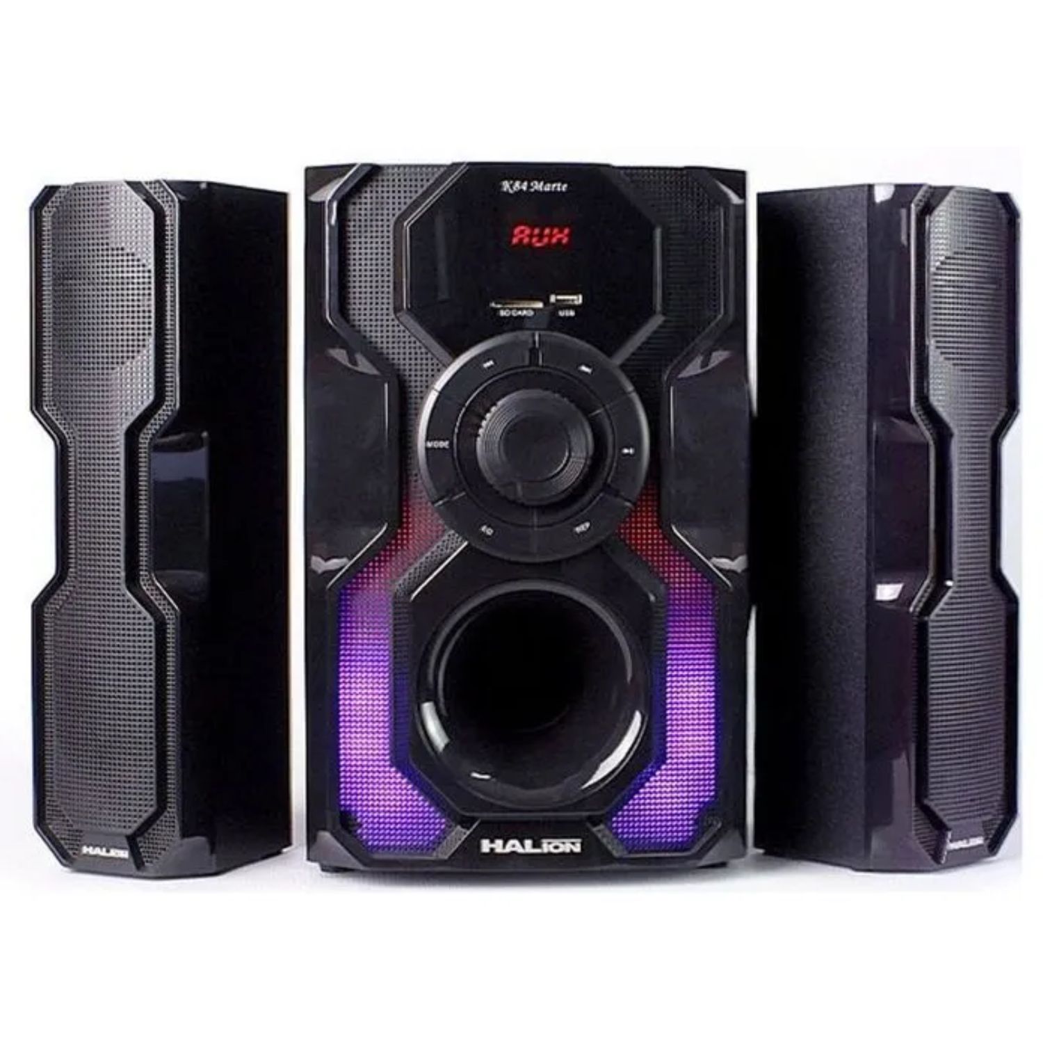 PARLANTE HALION HA-K84 MARTE 2.1 CON SUBWOOFER 8' LUCES LED USB SD BT FM - 2
