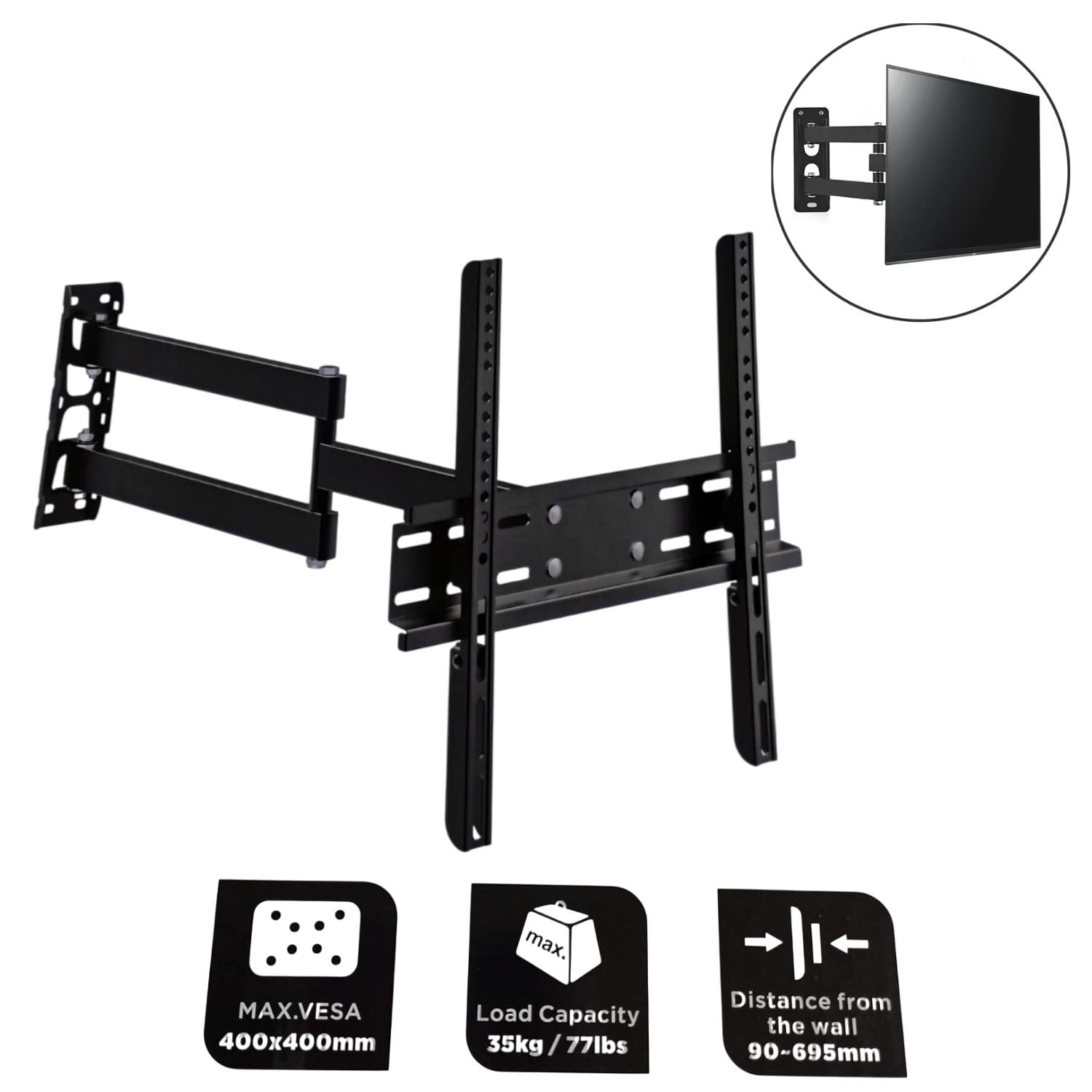 SOPORTE MONTAJE DE TV MD3226 PARA LCD/LED DE 22' A 65' MOVIMIENTO COMPLETO - 1