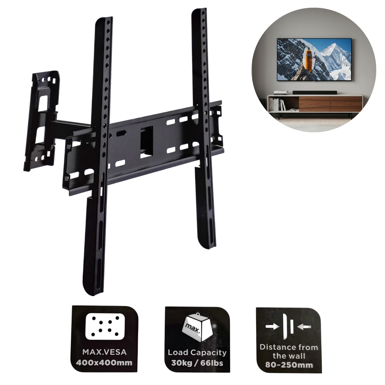SOPORTE MONTAJE DE TV MD3123 LCD/LED DE 26 A 65 PULGADAS - 1