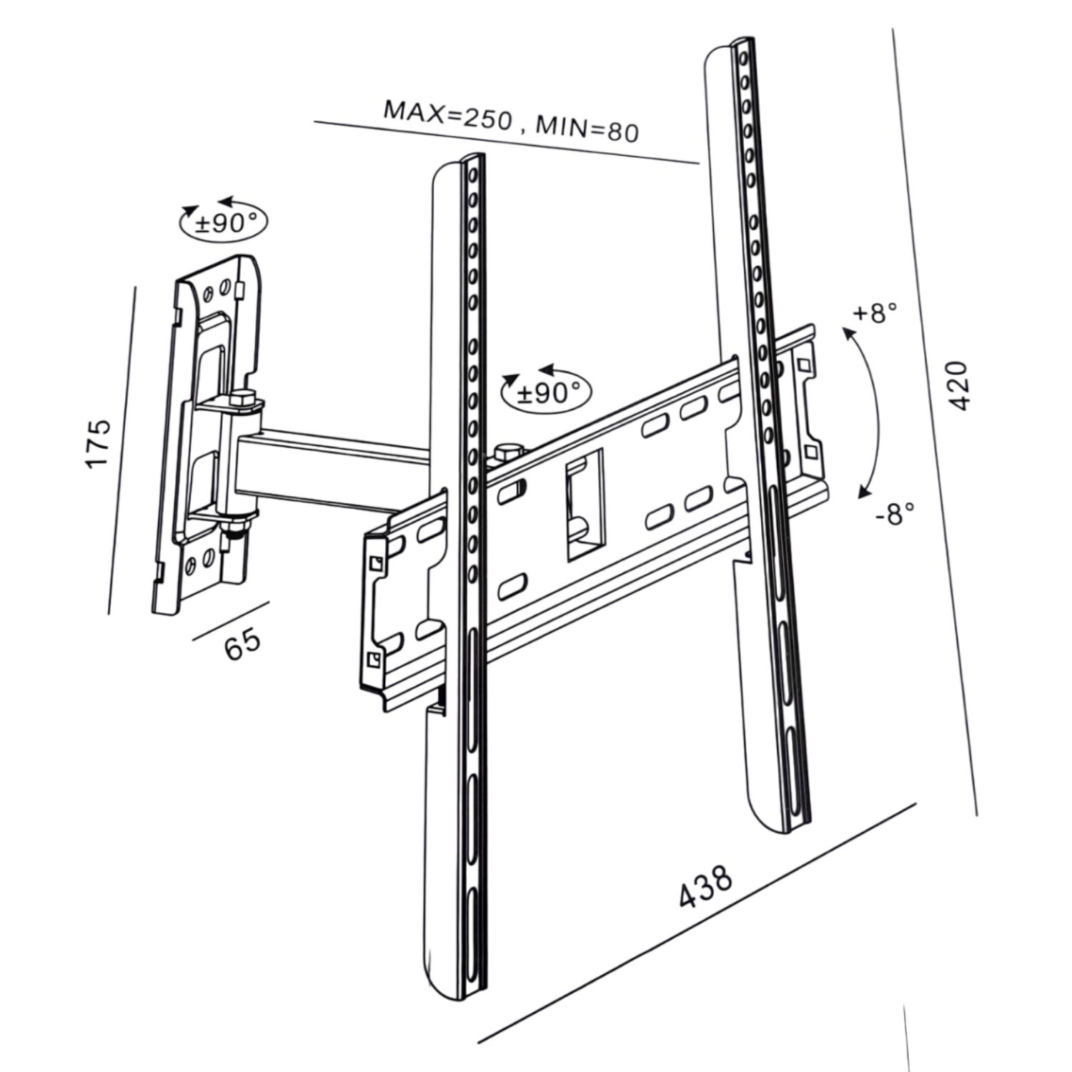 SOPORTE MONTAJE DE TV MD3123 LCD/LED DE 26 A 65 PULGADAS - 4