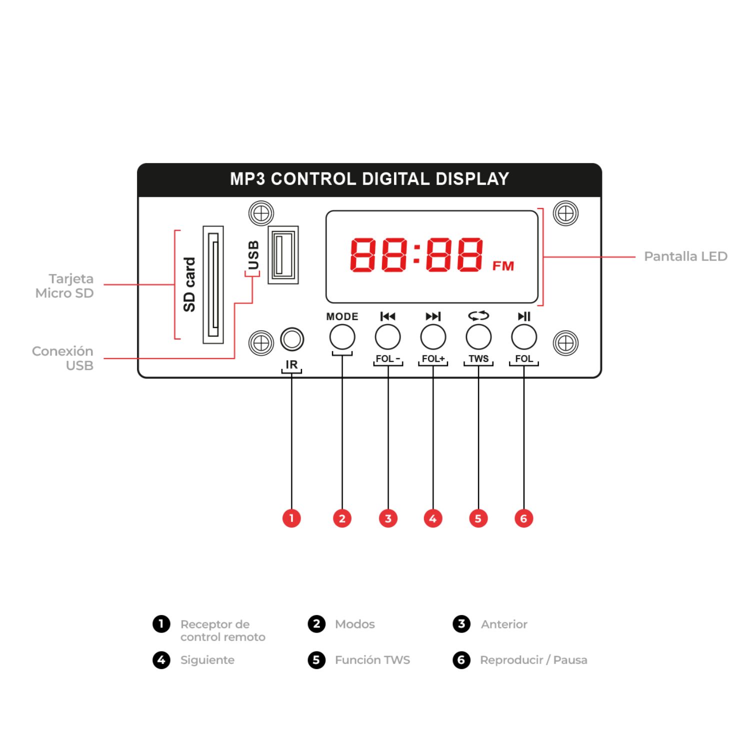 PARLANTE MAXTRON MERKURY MX 1510 USB BT TWS 01 MICRÓFONO CONEX. AC - 6