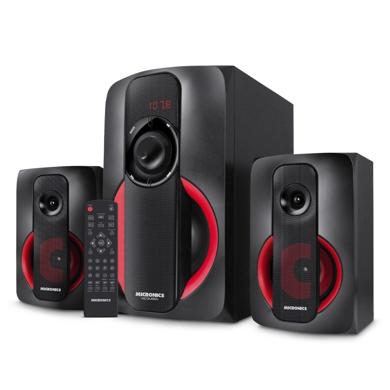 PARLANTE MICRONICS MIC S7528BT MCQUEEN 2.1 USB BT AUX - 2
