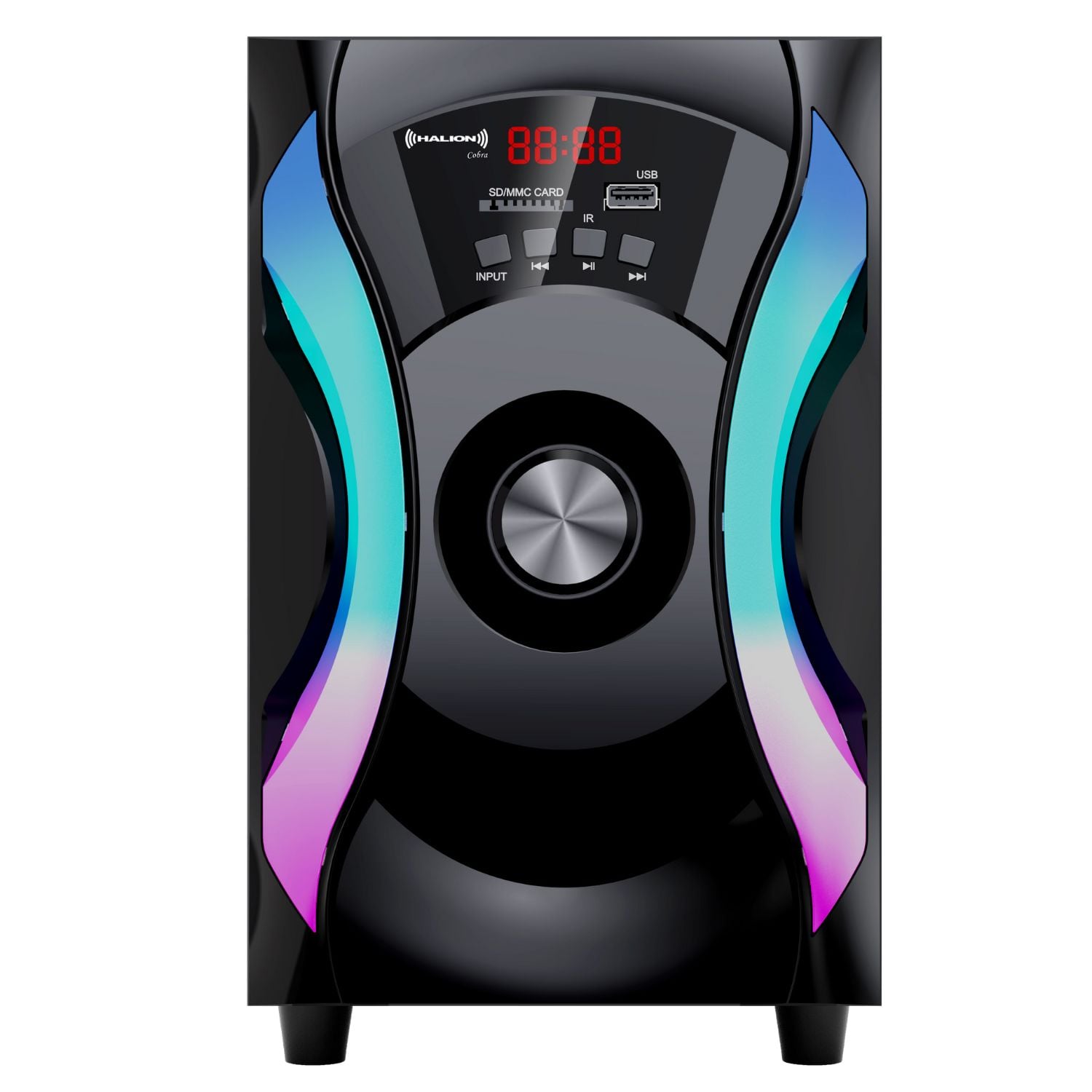 PARLANTE 2,1 HALION COBRA HA F51 USB SD BLUETOOTH ILUMINACIÓN RGB - 2