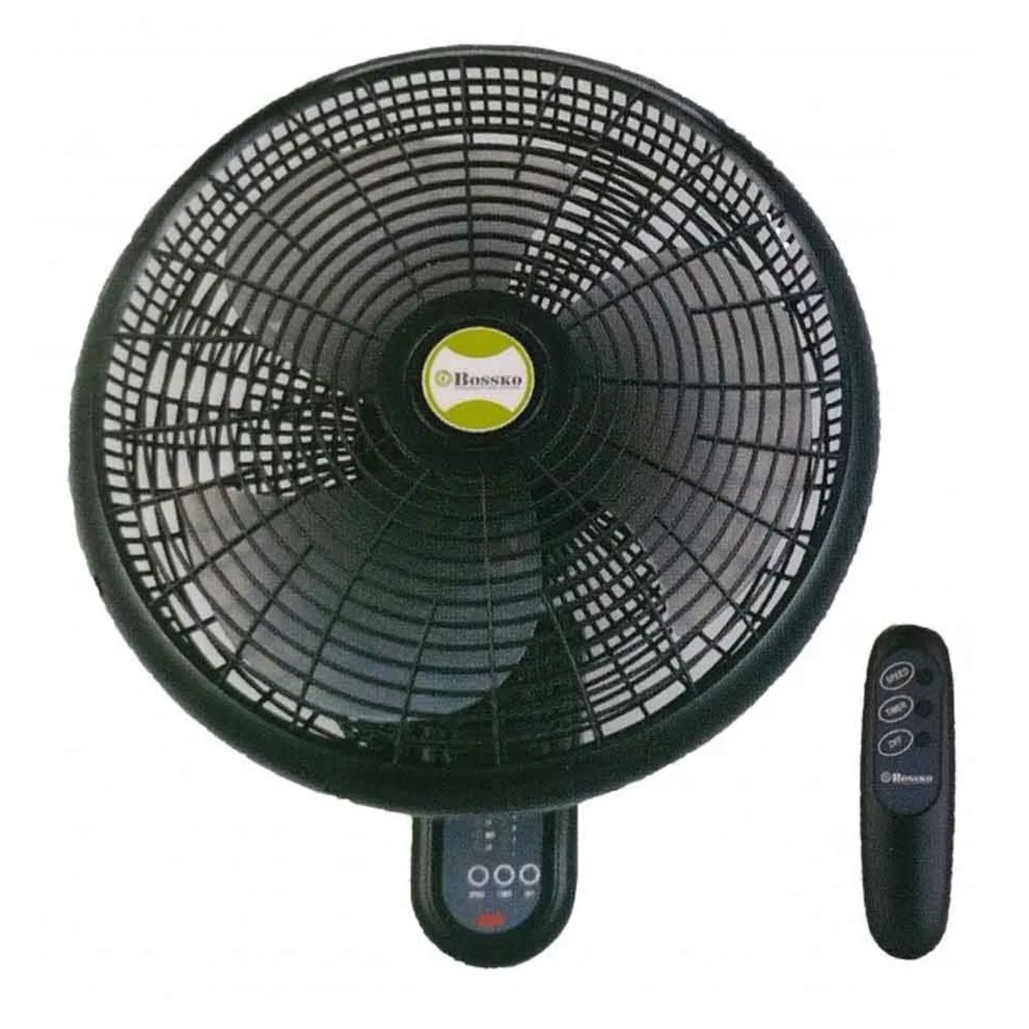 PACK 02 UNIDADES VENTILADOR PARED BOSSKO BK 8210 80 WATTS CON CONTROL NEGRO - 2