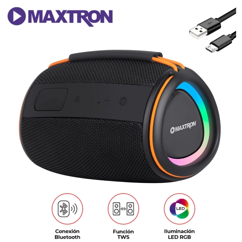 PARLANTE BOOMER ONE MX301 BT USB TWS LUCES RGB 7,4V/3000MAH - 1