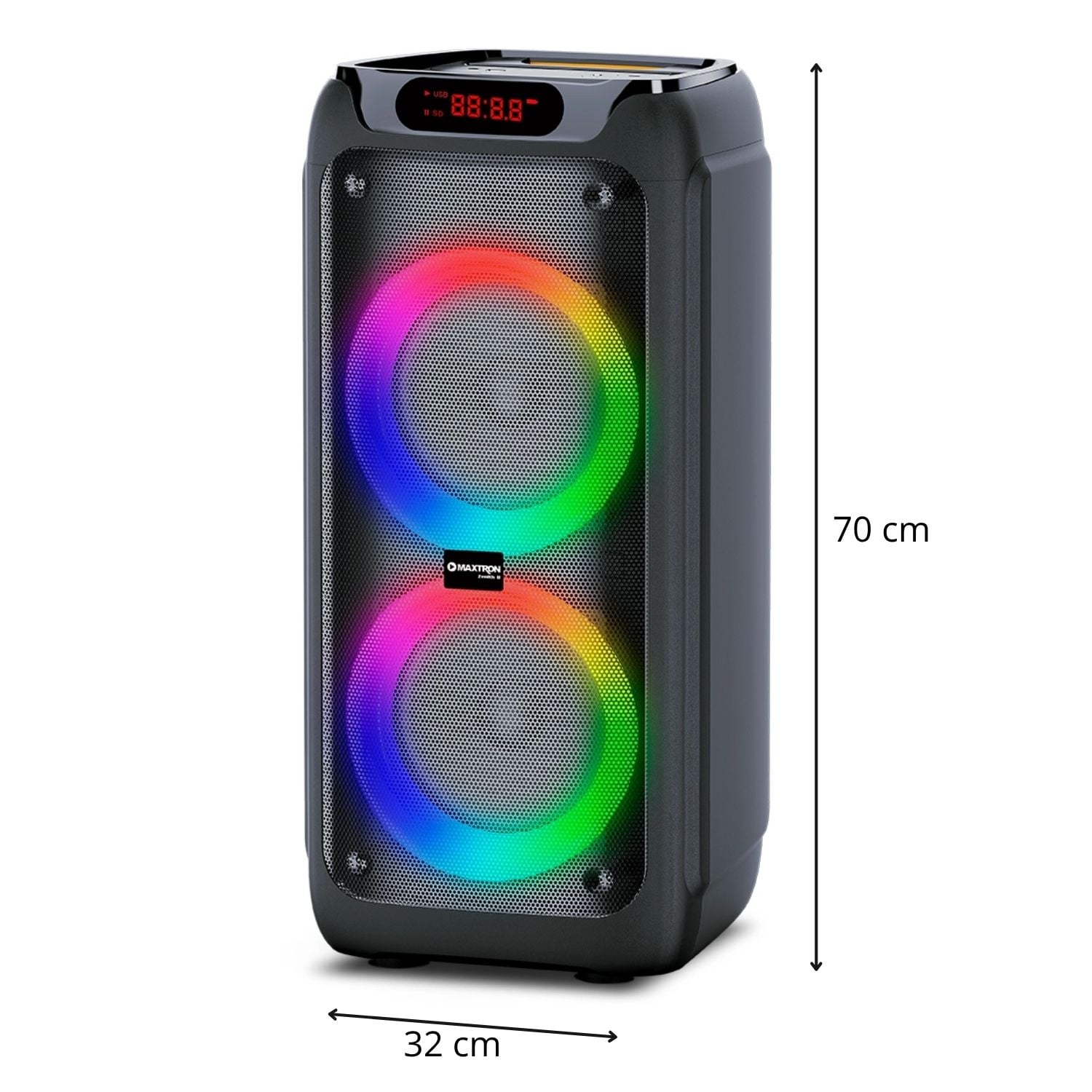 TORRE DE SONIDO MAXTRON MX 800 ZENITH 02 BOCINAS 8 PULGADAS FUNCIÓN DSP LED DISK - 4