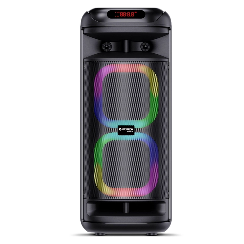 PROMO TORRE DE SONIDO MAXTRON MX 601 BECKER 02 BOCINAS 6,5 PULGADAS 02 MICRÓFONO LUCES LED - 4