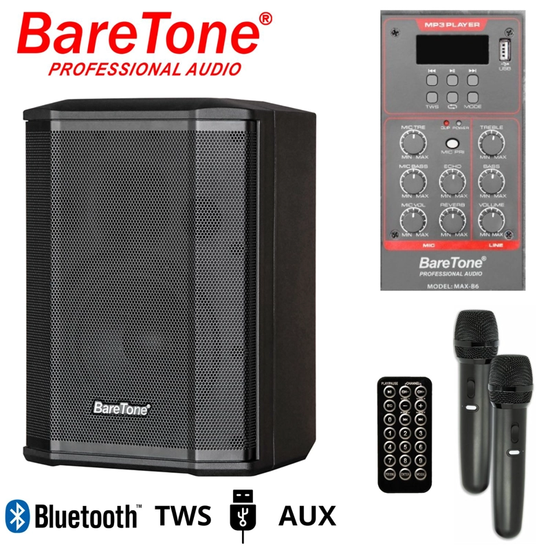 PARLANTE BARETONE PROFESIONAL MAX B6 USB BT TWS 02 MICRÓFONOS - 1