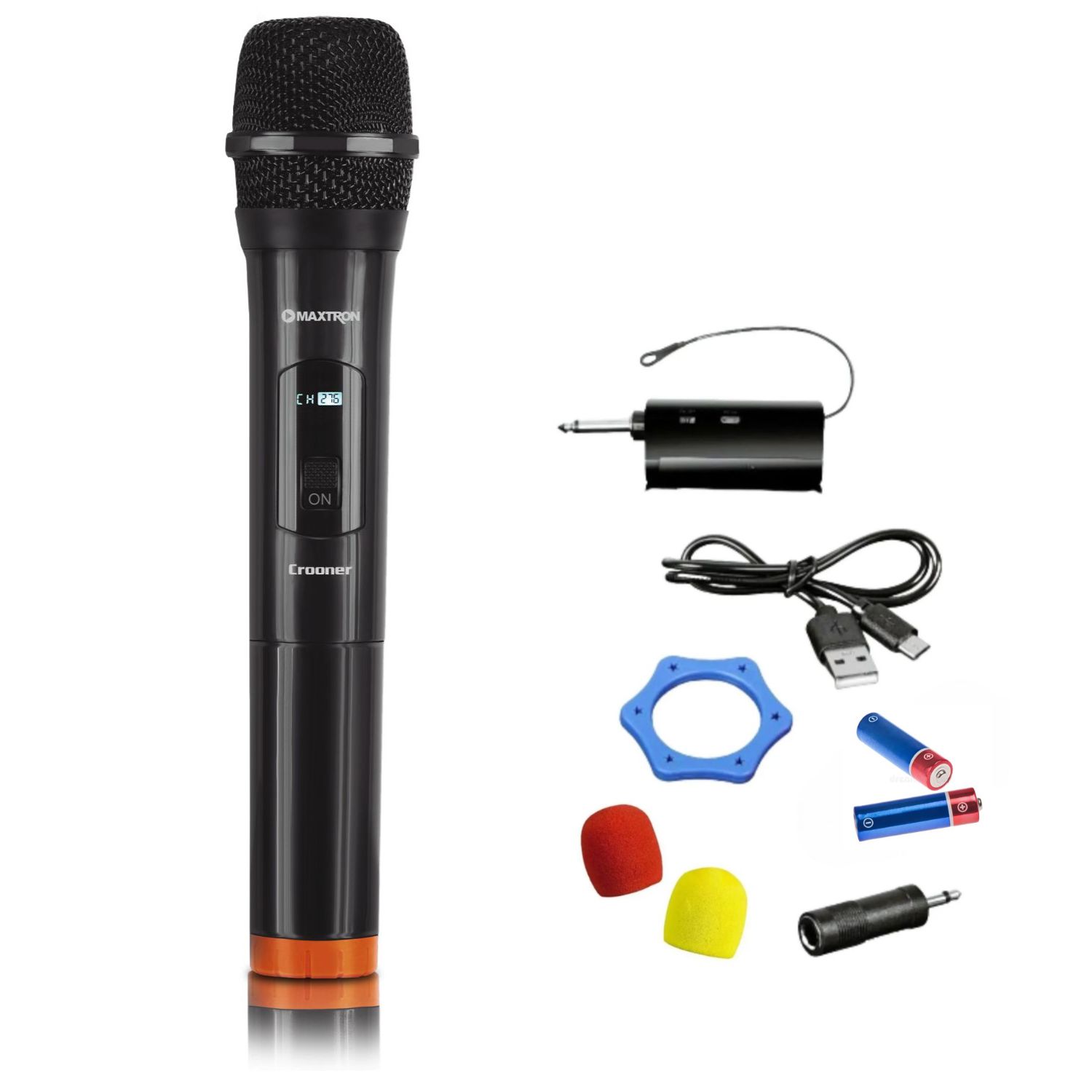 PROMO PARLANTE PORTÁTIL MAXTRON MX 300 USB, BT CON 02 MICRÓFONOS LUCES LED RGB - 7