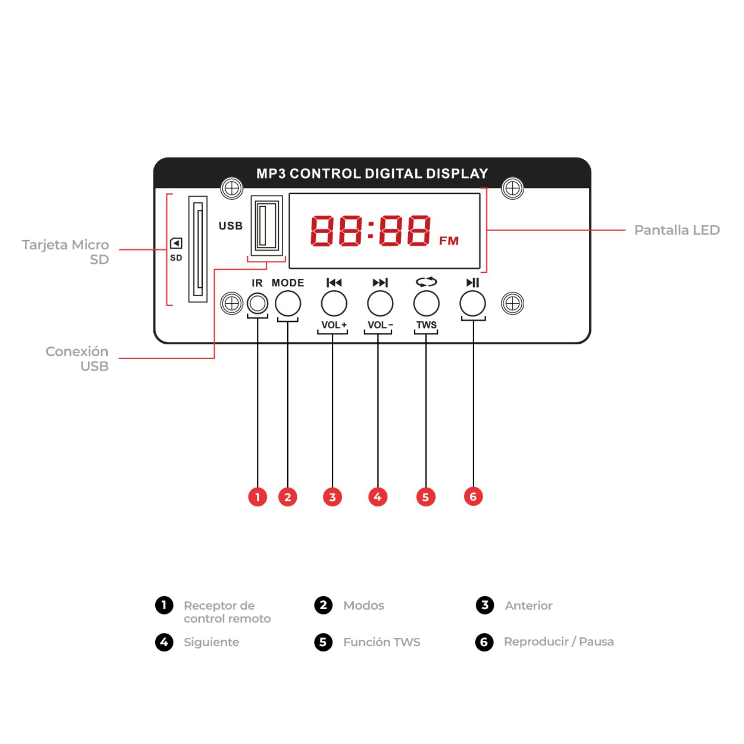 PARLANTE MAXTRON MX1550V MERKURY ULTRA CON BOUFER DE 15 PULG, USB BT TWS 02 MICRÓFONOS - 5