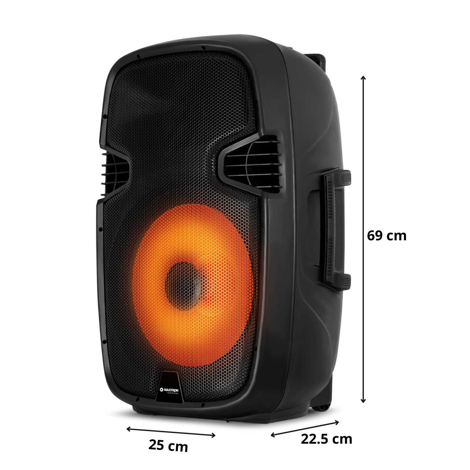 PARLANTE PORTÁTIL MAXTRON MX1550V FULL FIESTA 15' USB BT TWS  2 MICRÓFONOS INALÁMBRICOS - 7