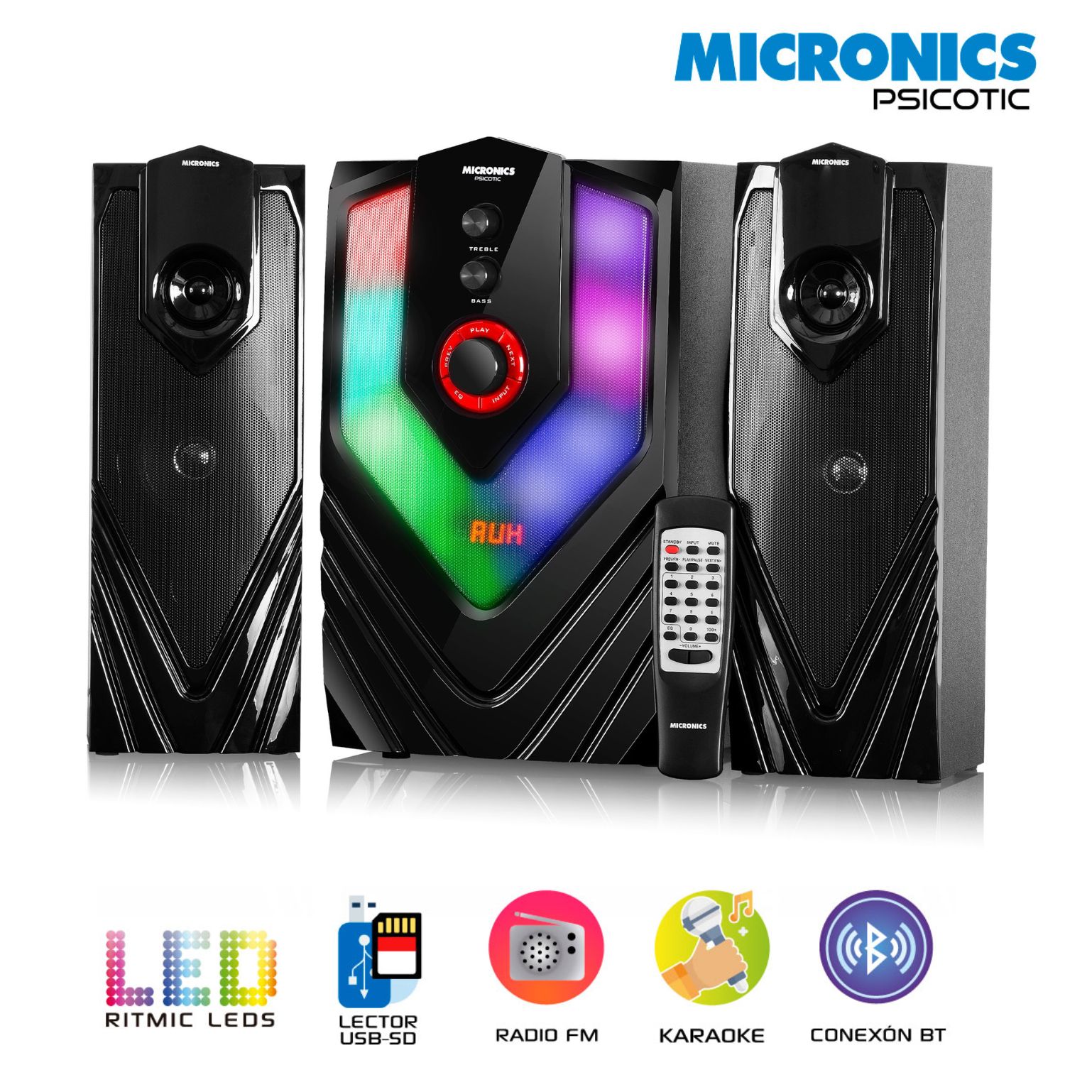 SISTEMA DE AUDIO MICRONICS MIC S7005KTV PSICOTIC RITMIC LED KARAOKE - 1
