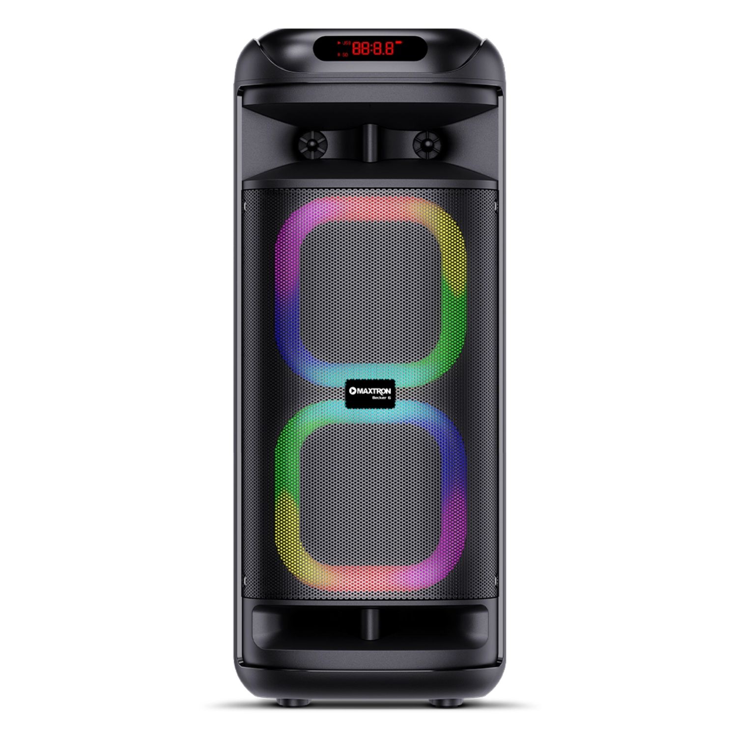 PROMO TORRE DE SONIDO MAXTRON MX 601 BECKER 02 BOCINAS 6,5 PULGADAS 02 MICRÓFONOS LUCES LED - 2