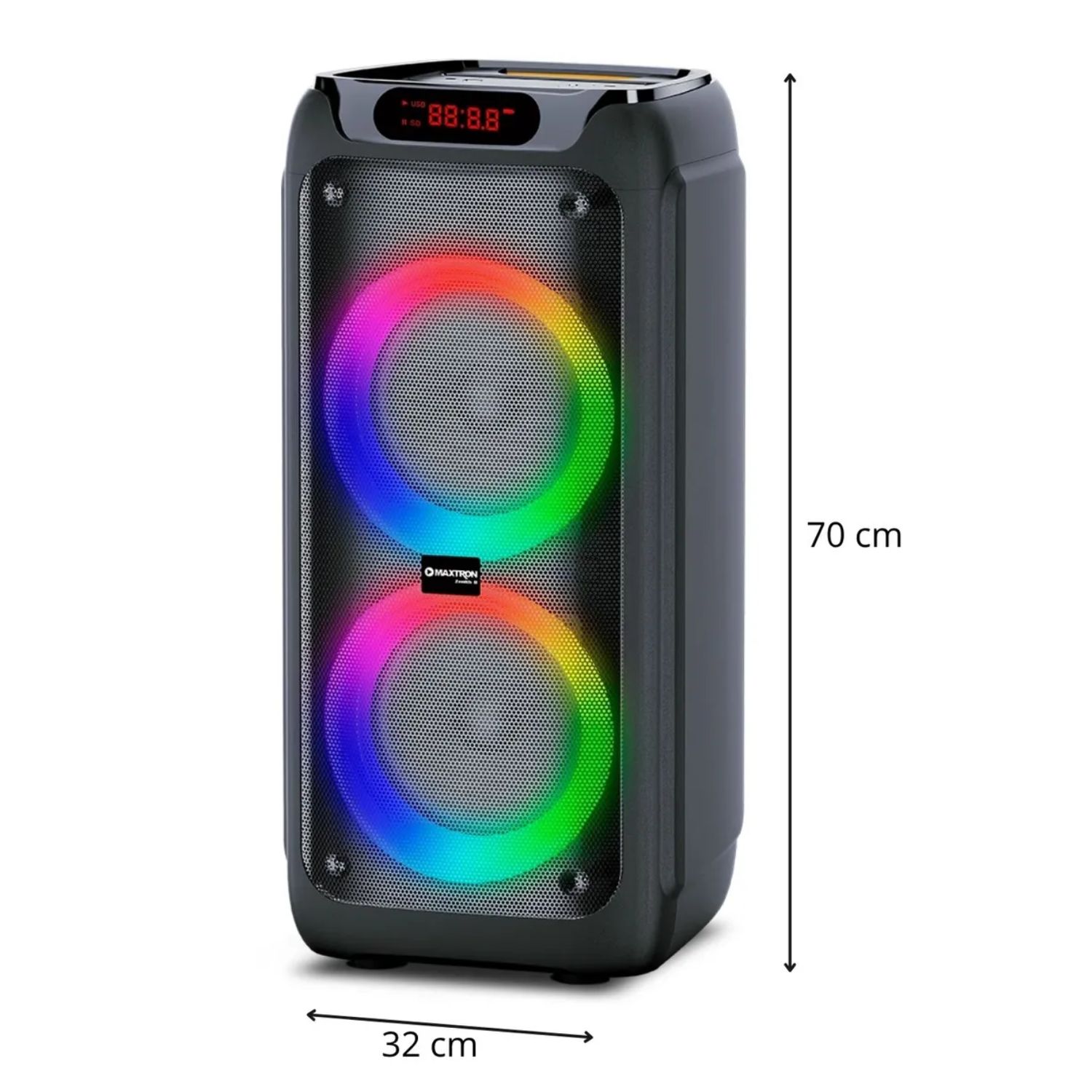 PROMO TORRE DE SONIDO MAXTRON MX 800 ZENITH 02 BOCINAS 8 PULGADAS CON 02 MICRÓFONOS - 4