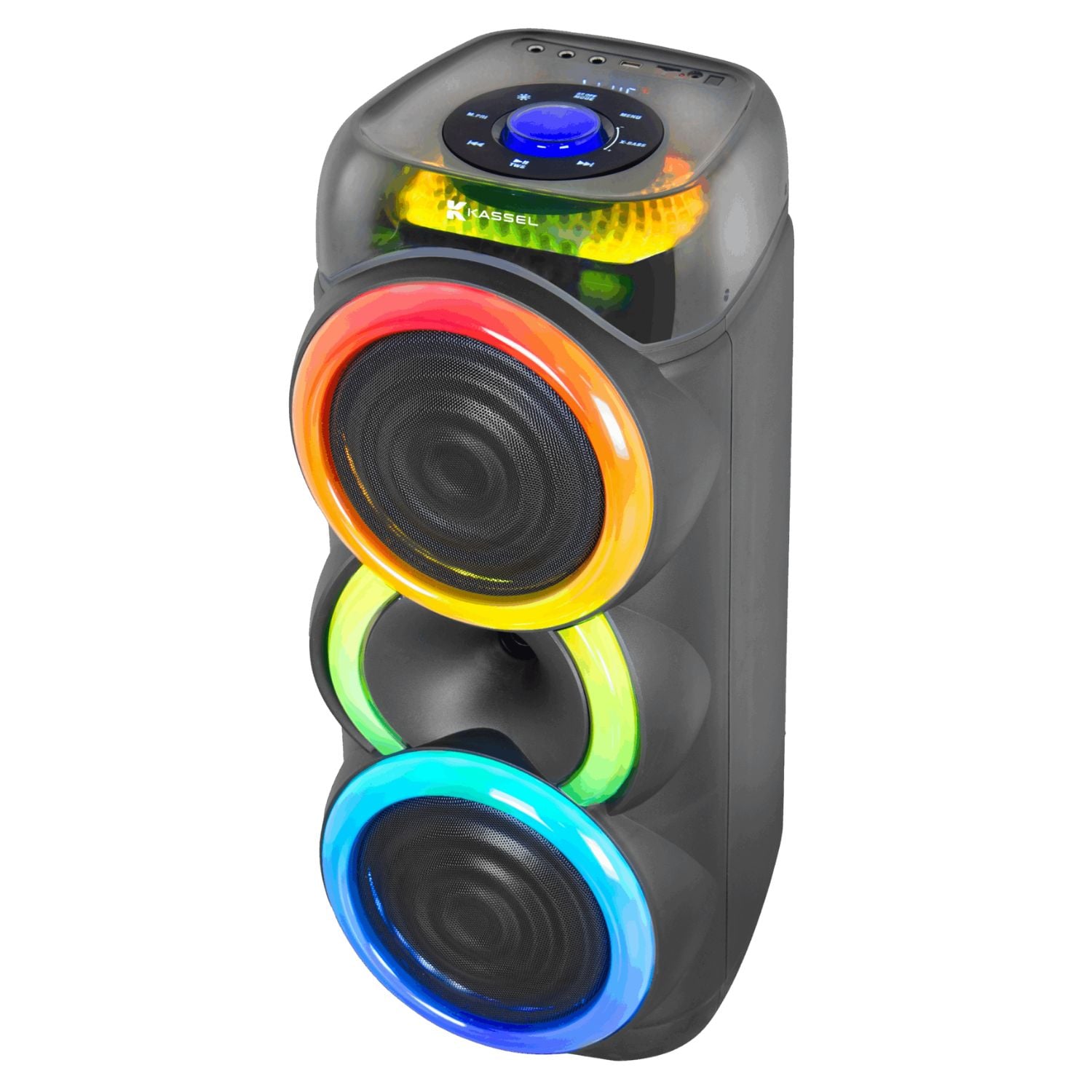 TORRE DE SONIDO FULL FIESTA KASSEL K2822 CON 02 BOCINAS DE 8 PULG, KARAOKE - 2