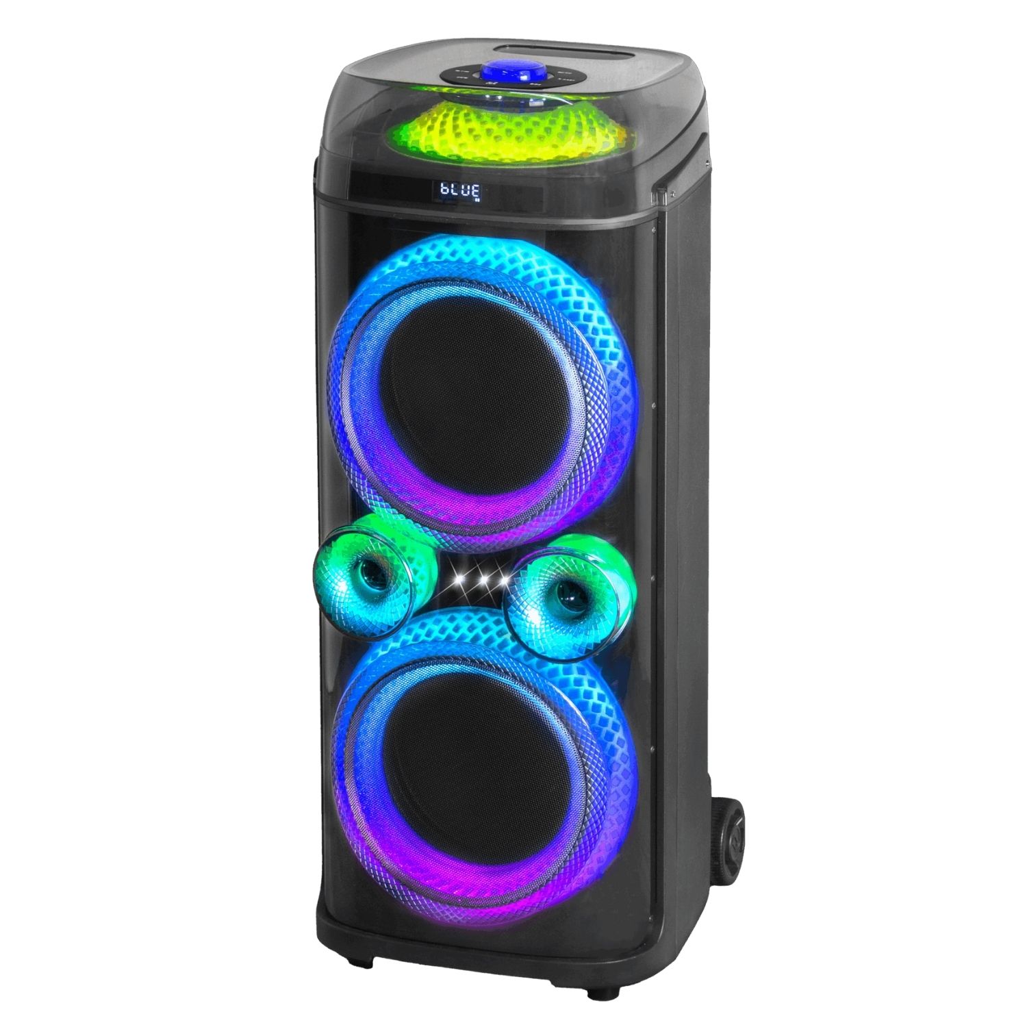 TORRE DE SONIDO KASSEL K2102 CON 02 BOCINAS DE 10 PULG, KARAOKE LUCES LED RGB - 2