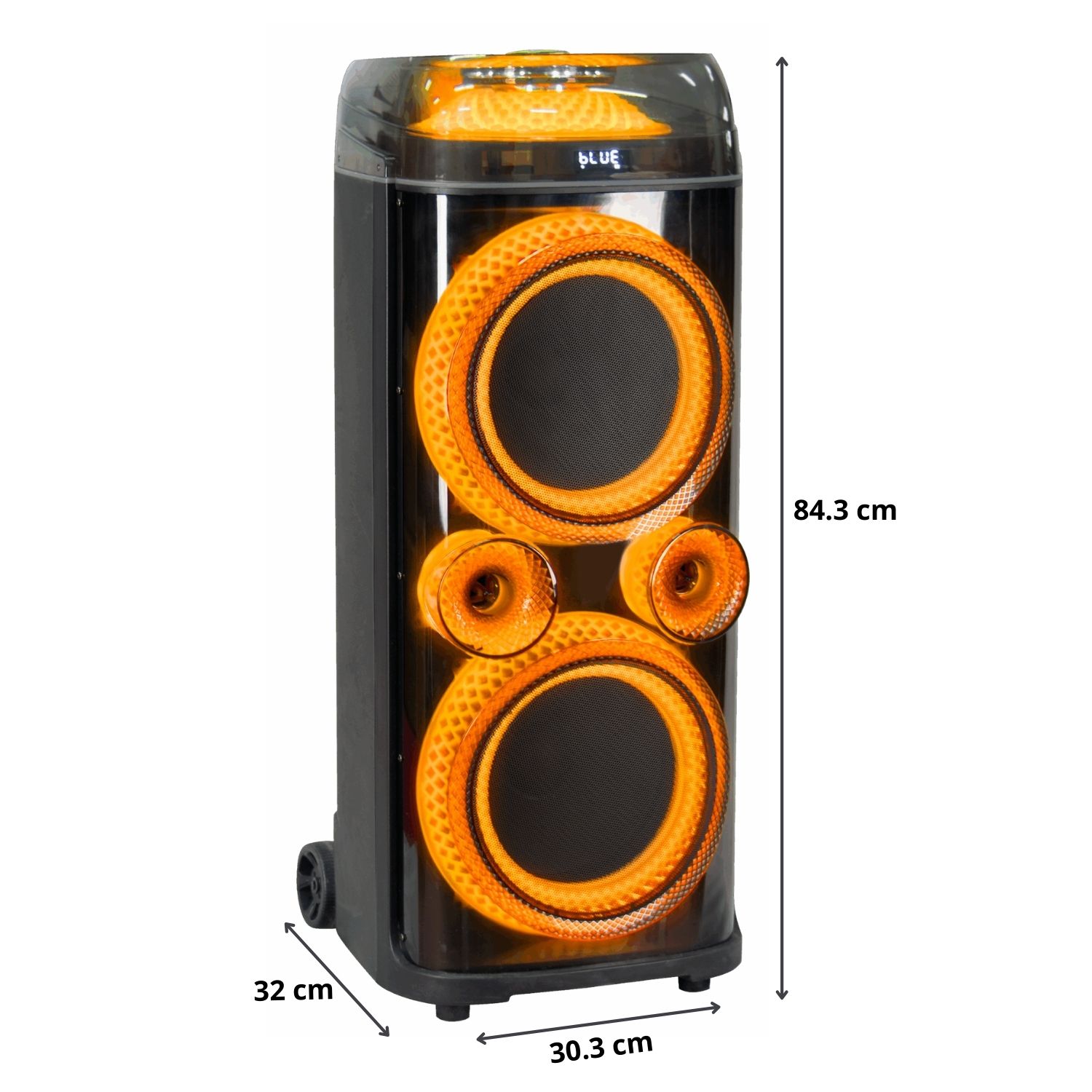 TORRE DE SONIDO KASSEL K2102 CON 02 BOCINAS DE 10 PULG, KARAOKE LUCES LED RGB - 5