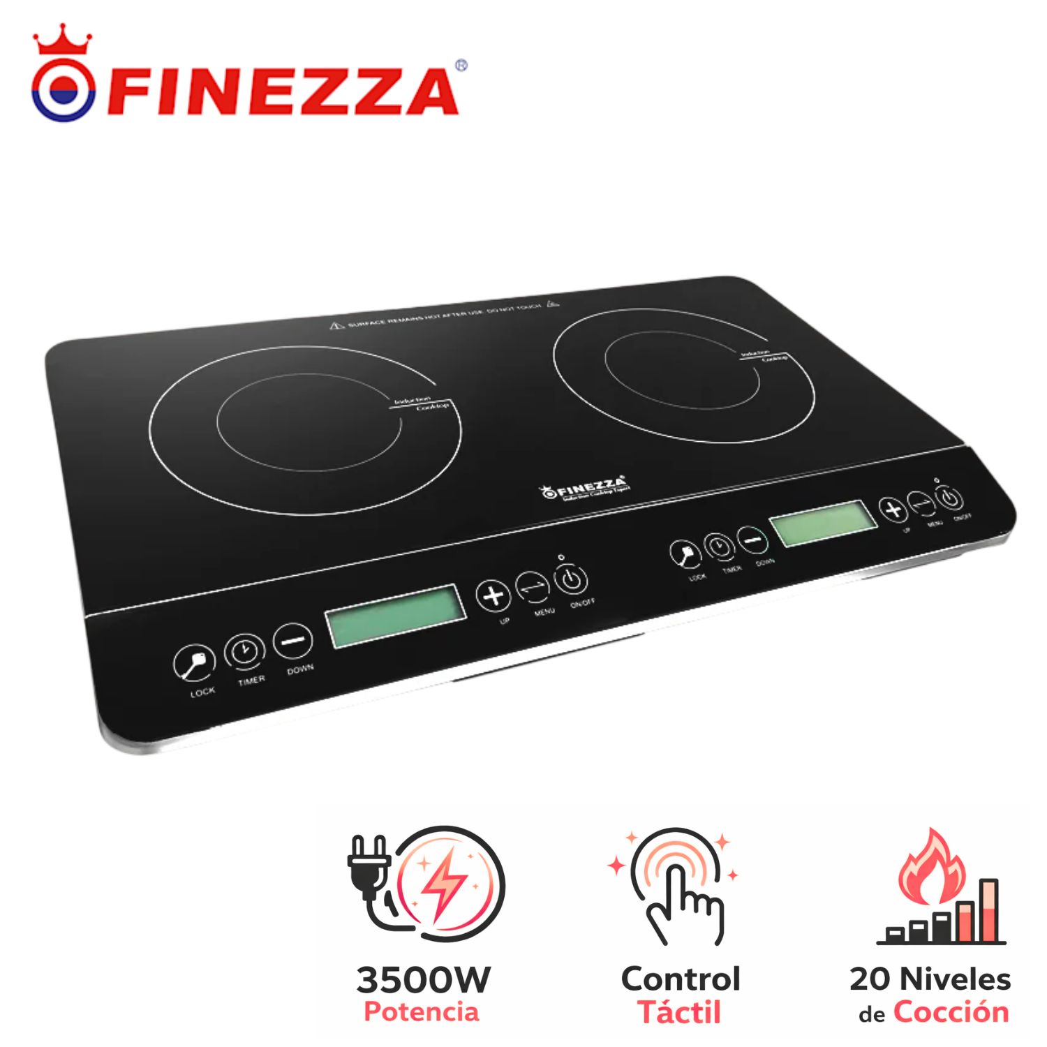 COCINA DE INDUCCIÓN FINEZZA FZ 315IN DE 02 HORNILLAS COCCIÓN RÁPIDA APAG, AUTOMÁTICO - 1