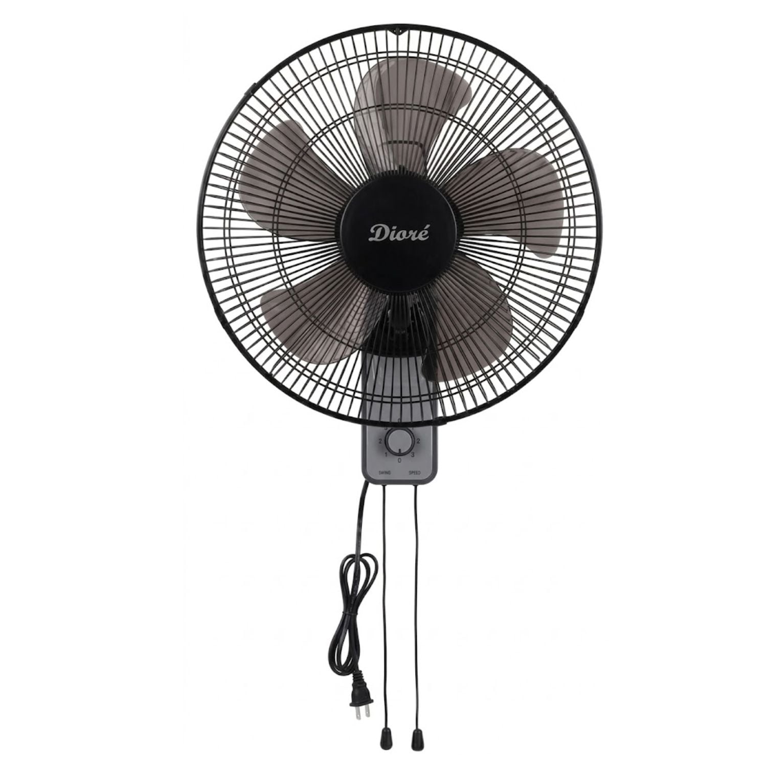 VENTILADOR DE PARED DIORÉ MWF 1805 UNIDAD 3 VELOCIDADES 5 ASPAS 70 W NEGRO/GRIS - 2