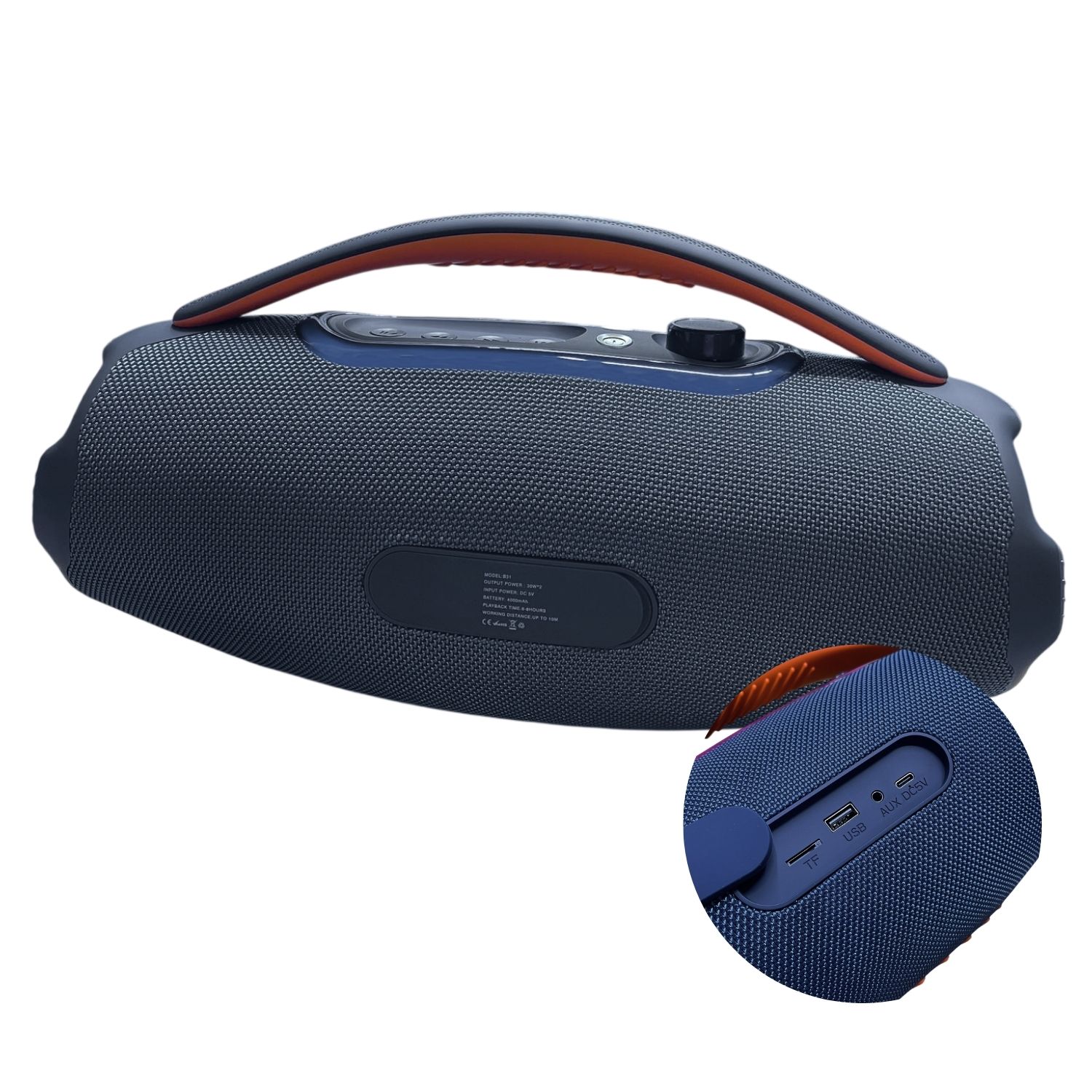 PARLANTE PORTÁTIL YUNTEL YP 082BT GREAT BASS USB BT 30 WATTS X 2 - 3
