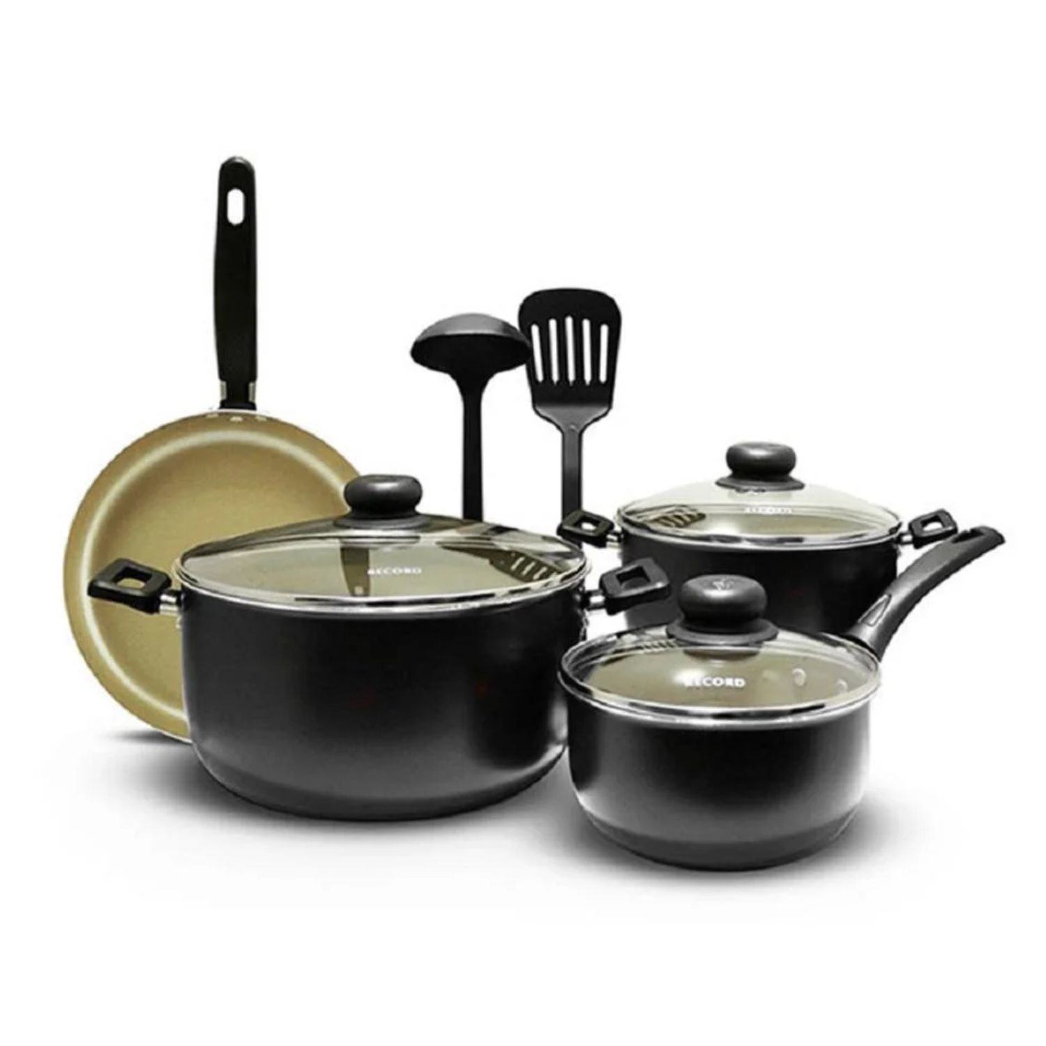 JUEGO DE OLLAS RECORD RE9290093750 9PZS ANTIADHERENTE NEGRO - 6