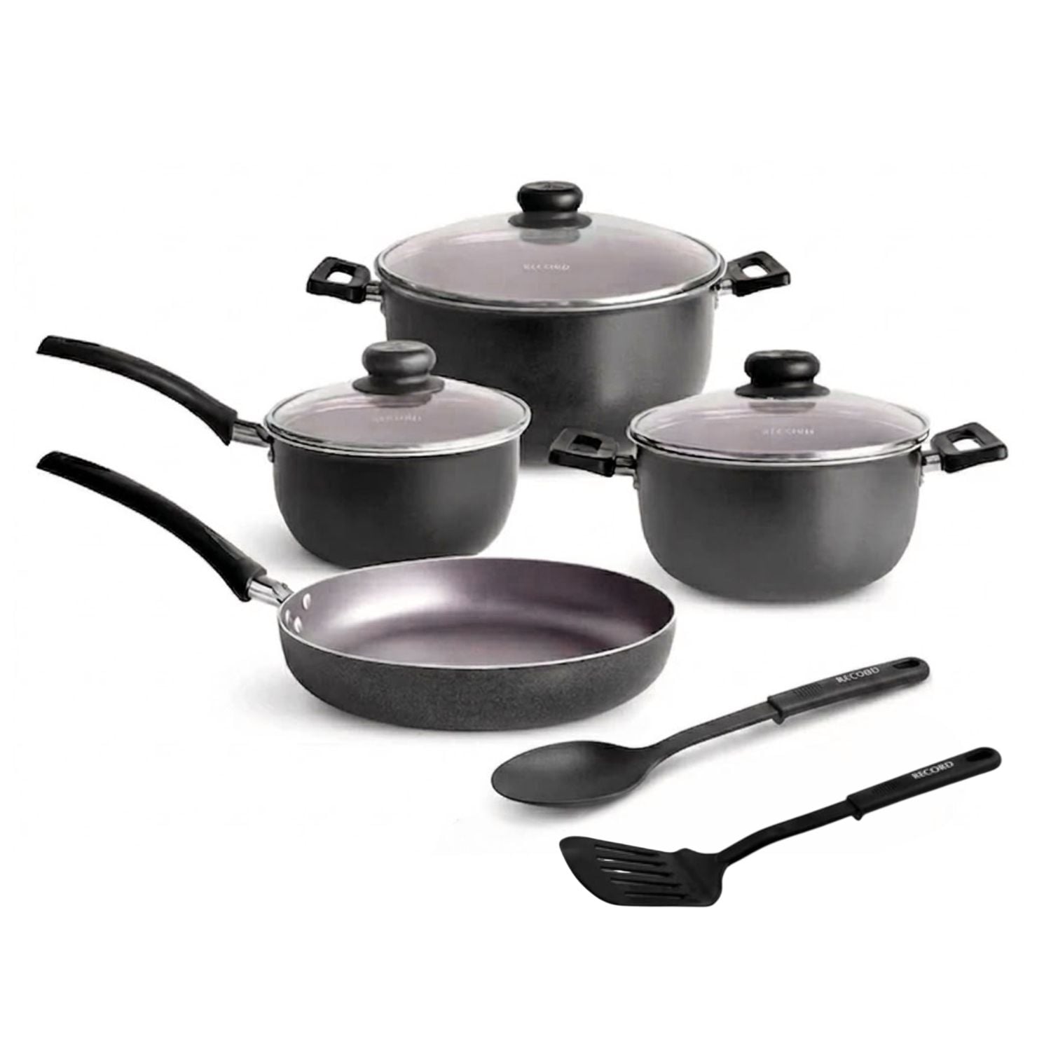 SET DE OLLAS RECORD RE9290093750 9PZS ANTIADHERENTE NEGRO - 6