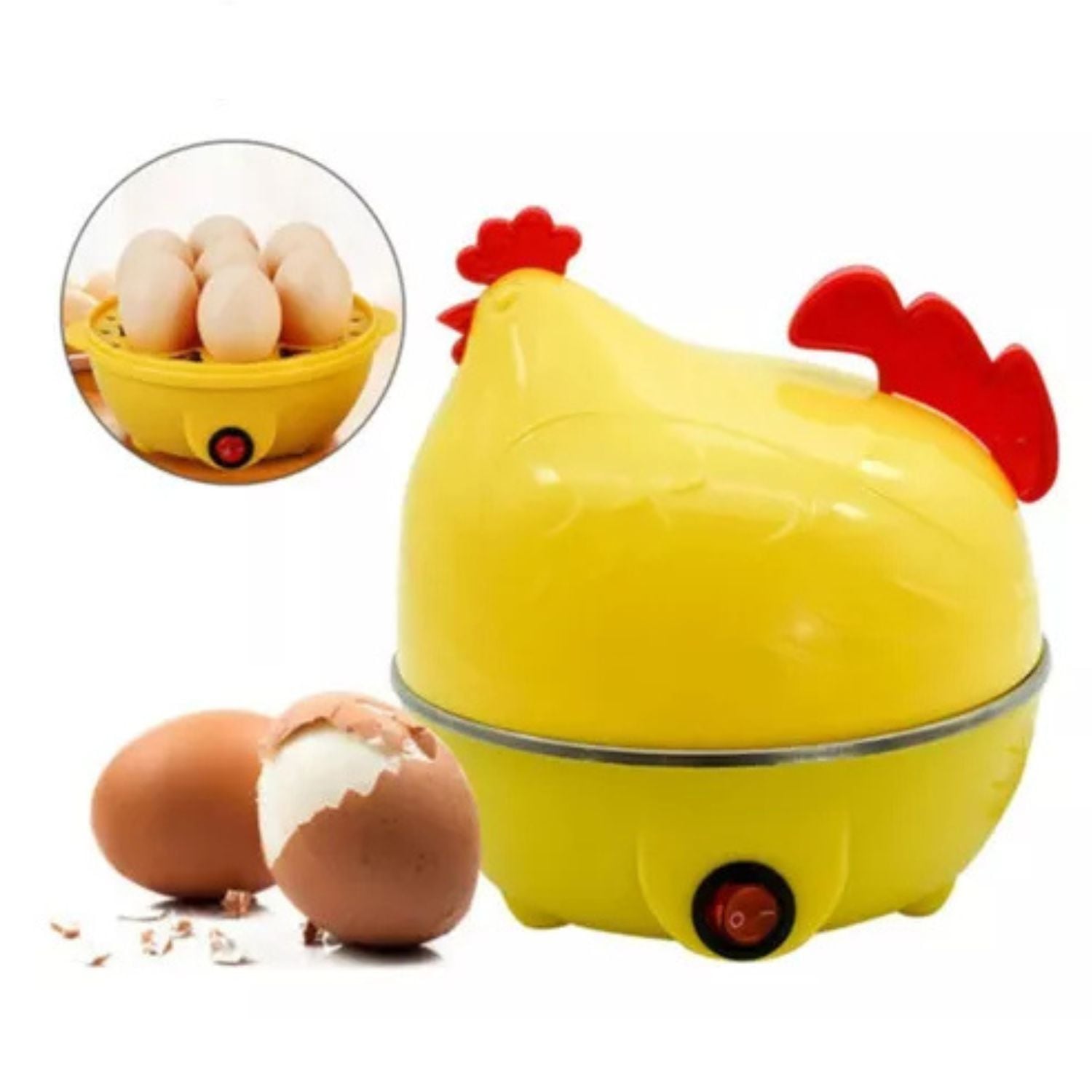 MÁQUINA HERVIDOR DE HUEVOS DISEÑO GALLINA 7 HUEVOS ELÉCTRICO - COLOR ALEATORIO - 1