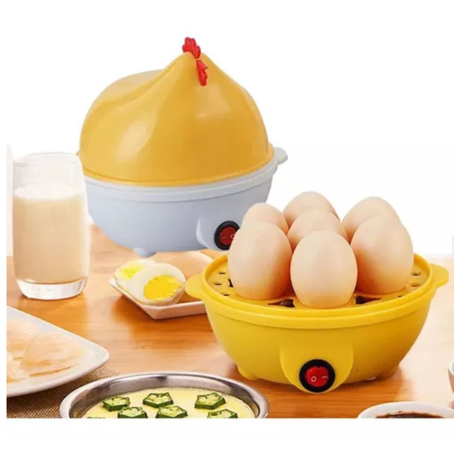 MÁQUINA HERVIDOR DE HUEVOS DISEÑO GALLINA 7 HUEVOS ELÉCTRICO - COLOR ALEATORIO - 4