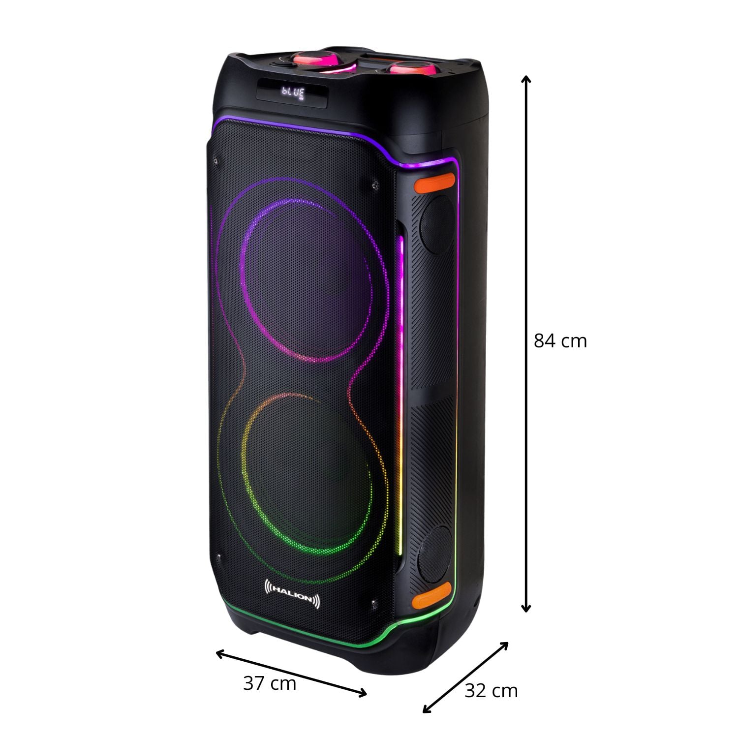 PARLANTE TORRE HALION HA 1045 MAMBO TWS USB FM RGB + MICRÓFONO - 5