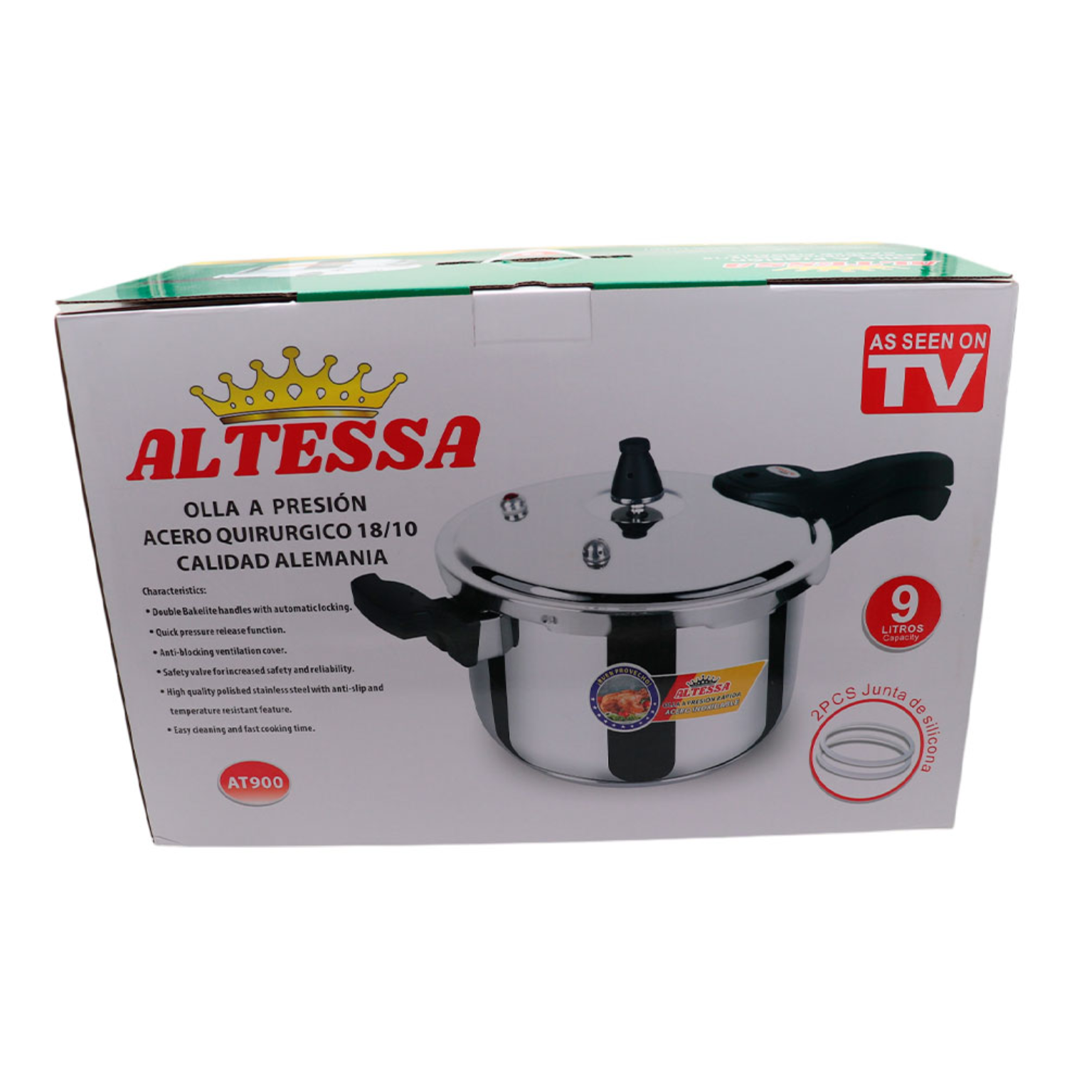 OLLA A PRESIÓN ALTESSA ACERO INOXIDABLE 18/10 9L. - 4