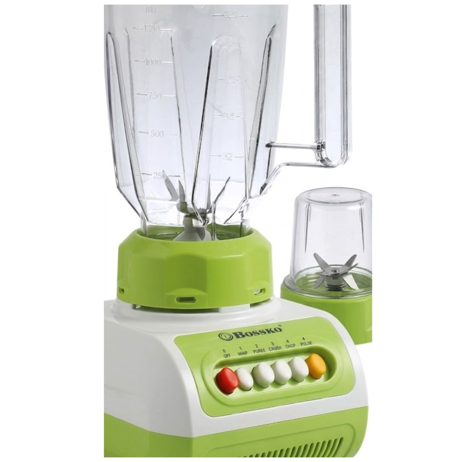 LICUADORA CON MOLINILLO BOSSKO BK-518P-V JARRA DE PLÁSTICO 1.5 LITROS VERDE - 4