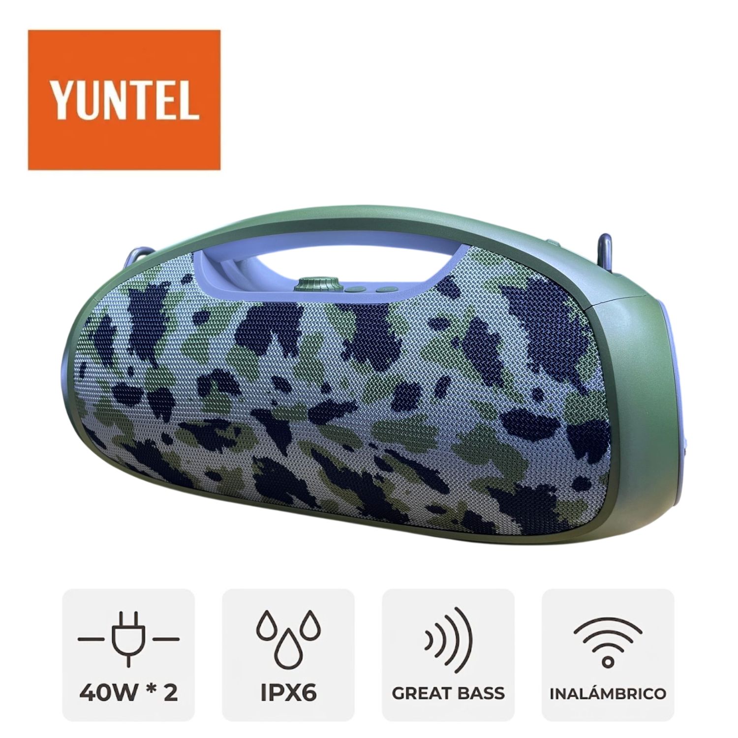 PARLANTE GREAT BASS YUNTEL YP 080BT USB BT 40 WATTS X 2 - 1