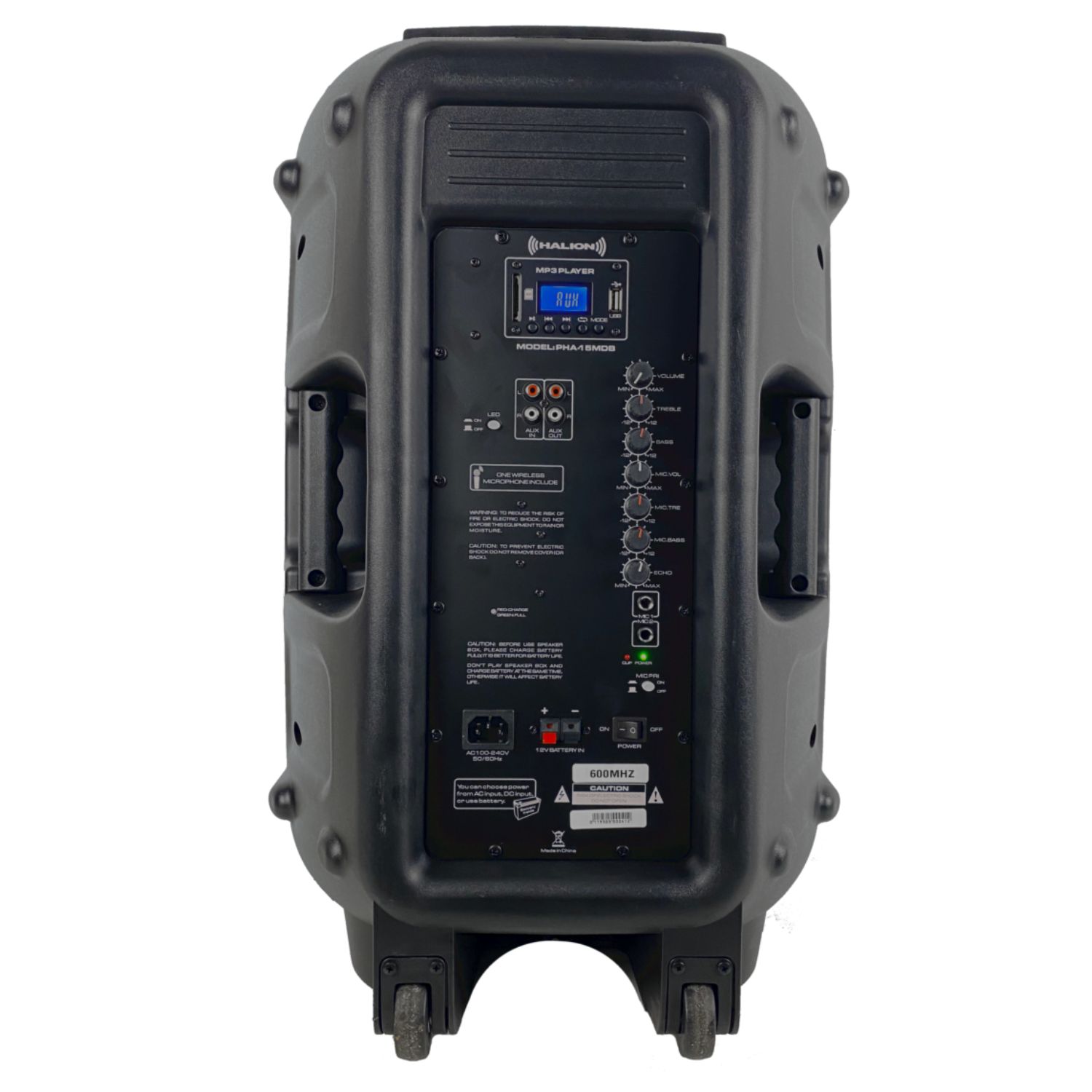 PROMO PARLANTE PORTÁTIL HALION PHA 15MDB USB BT 02 MICRÓFONOS - 4