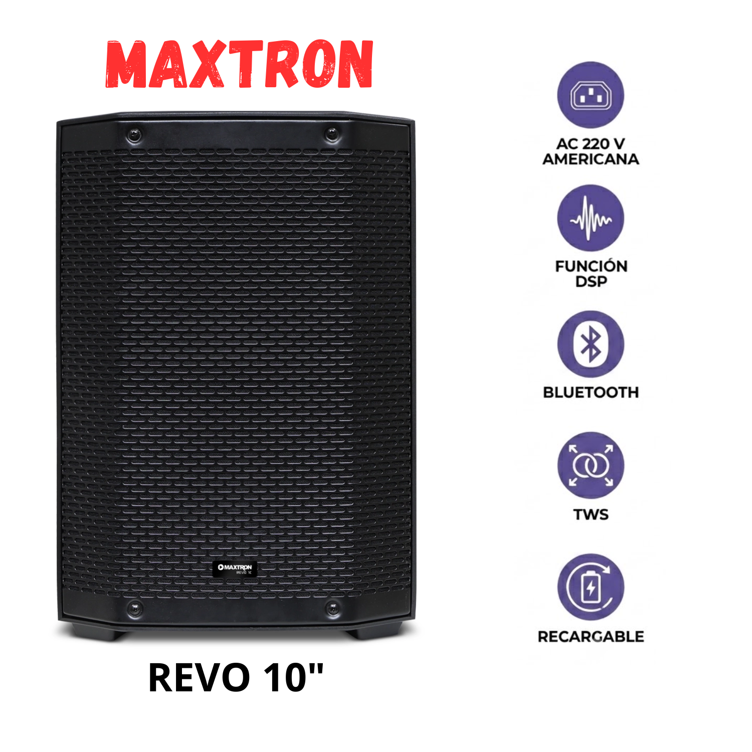 PARLANTE PORTATIL MAXTRON REVO MXT 8110 BOUFER 10” USB BT TWS CON DSP PROFESIONAL - 1